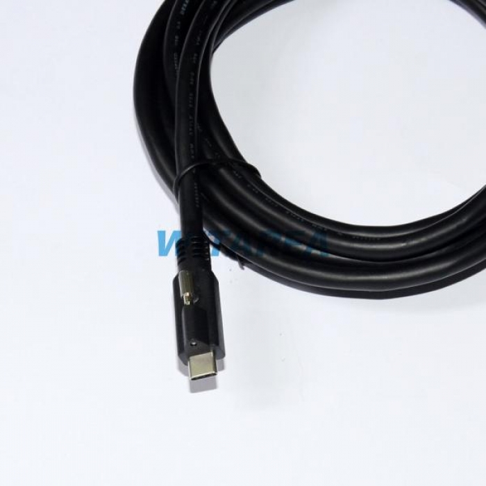 USB 3.1 Type-C male with locking screw to Open Cable