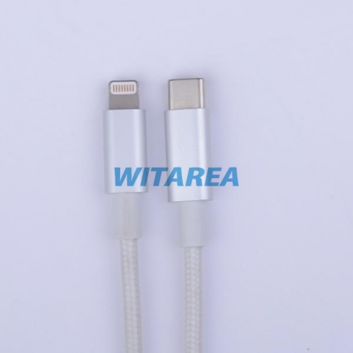 USB CM TO Lighting Fast-charge Cable With Nylon Braiding