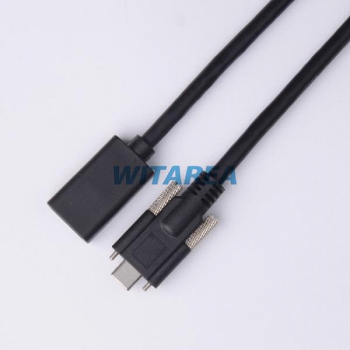 Dual Thumbscrew USB Type-C Custom Cables Assembly