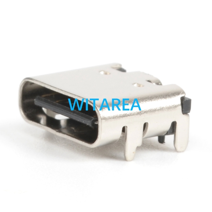 USB TYPE C Female socket Plug 16PIN,Right angle,surface mount,top mount,Center Height 1.68 mm , Offset PCB 1.68mm,single row SMT,L=7.35mm