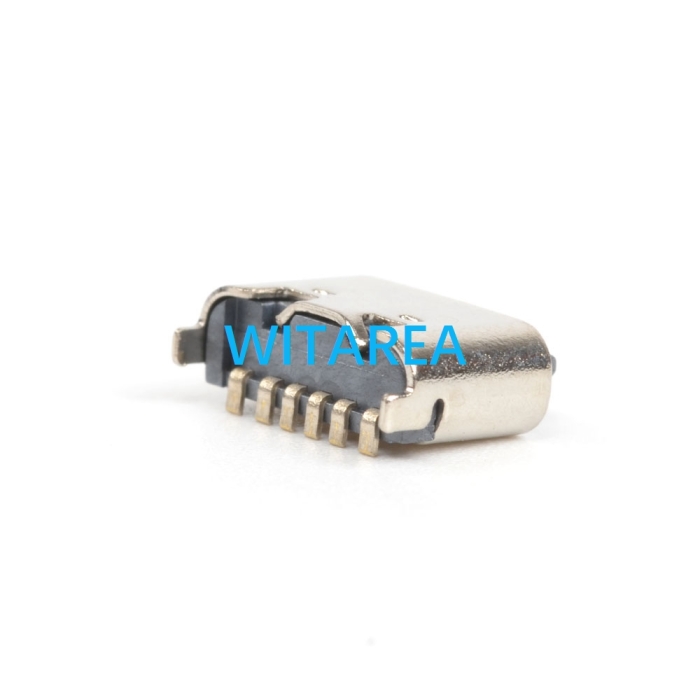 6pin Vertical Type c socket female connector，Height=5.0mm
