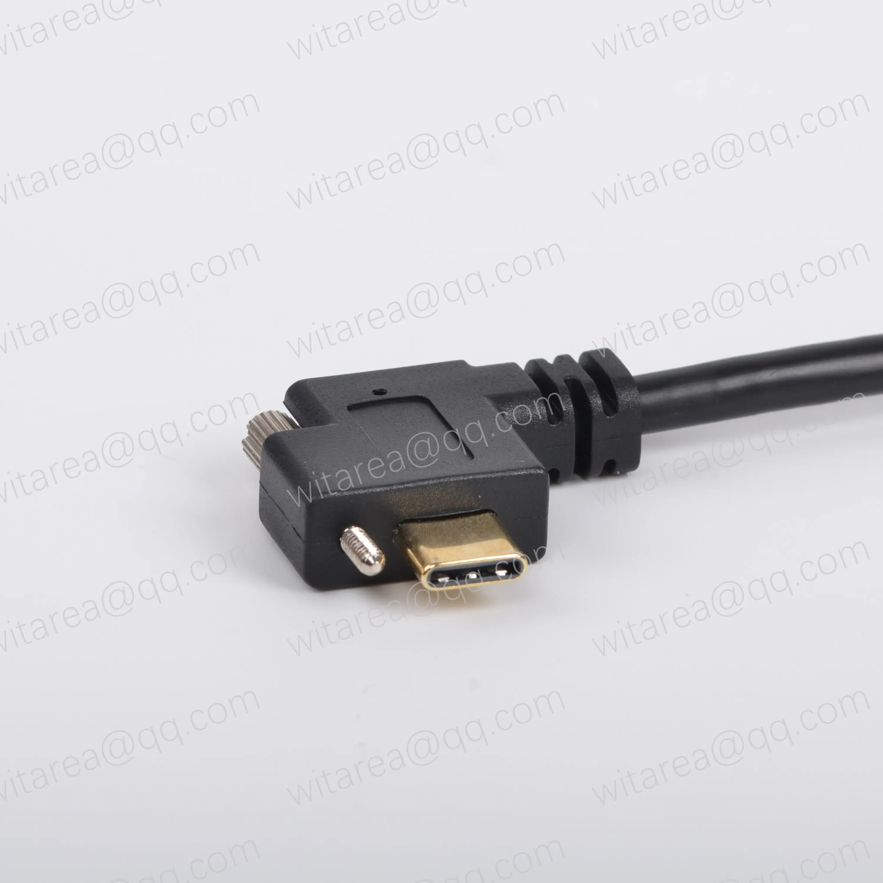 Left right angled L elbow single screw locking Type c Cable