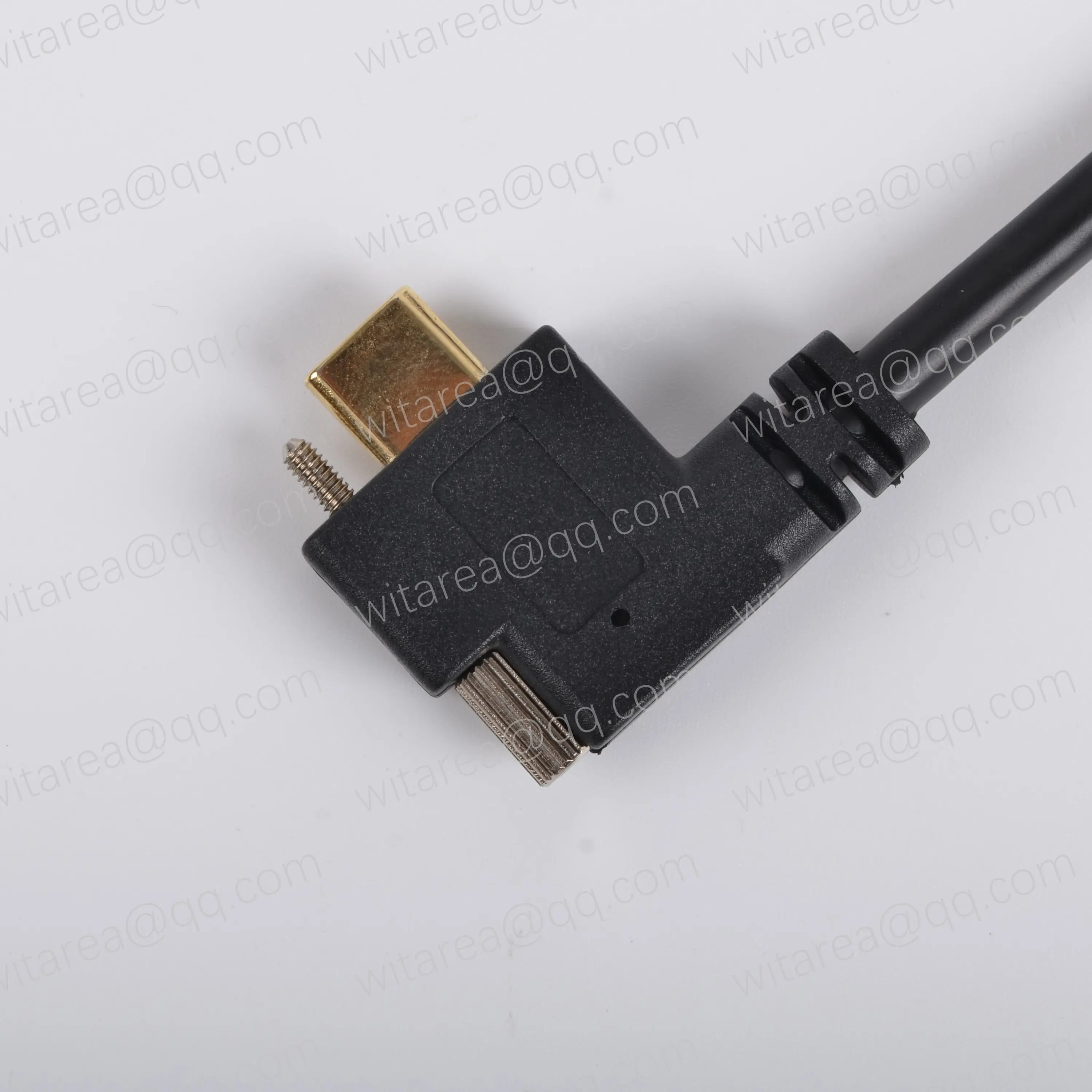 Left right angled L elbow single screw locking Type c Cable