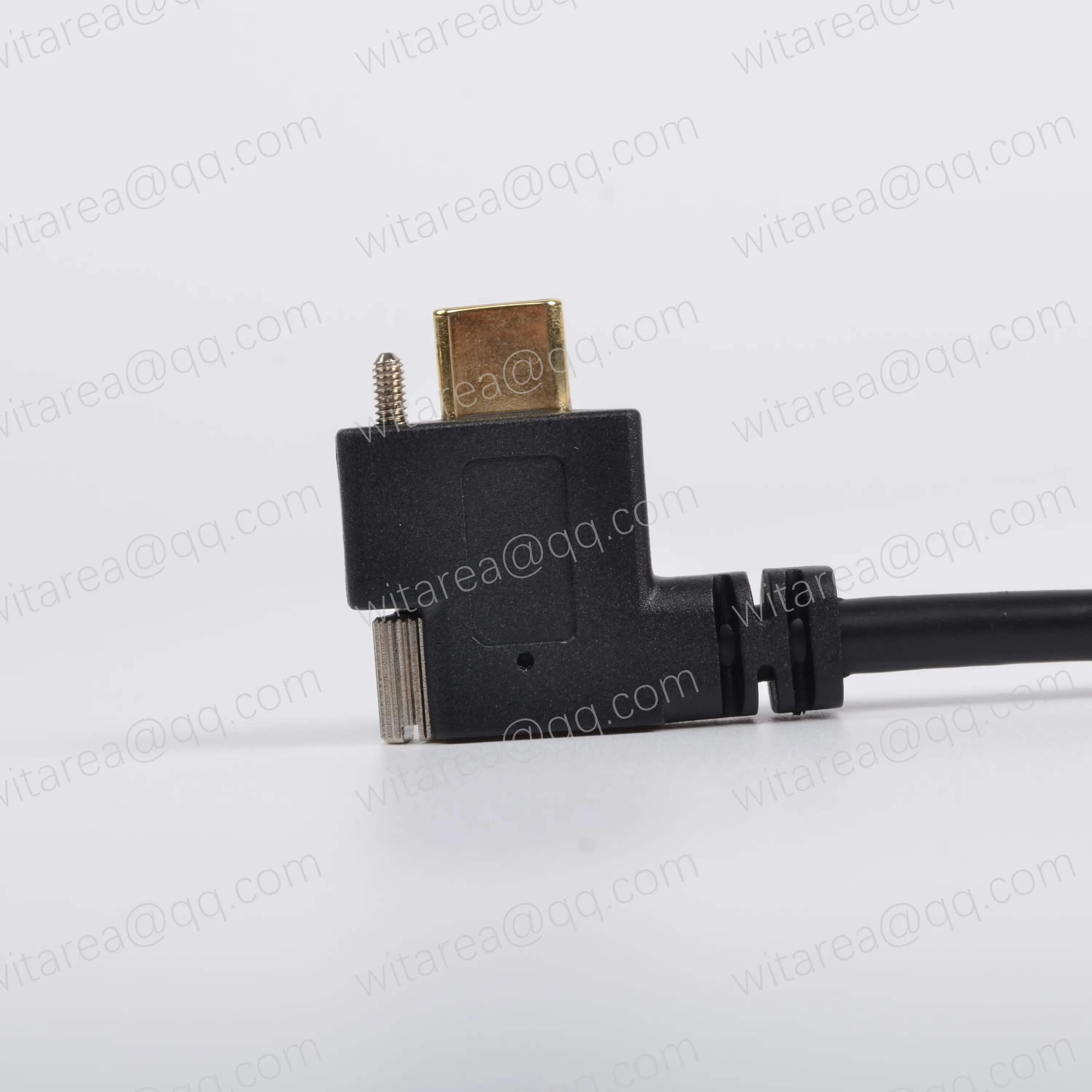 Left right angled L elbow single screw locking Type c Cable