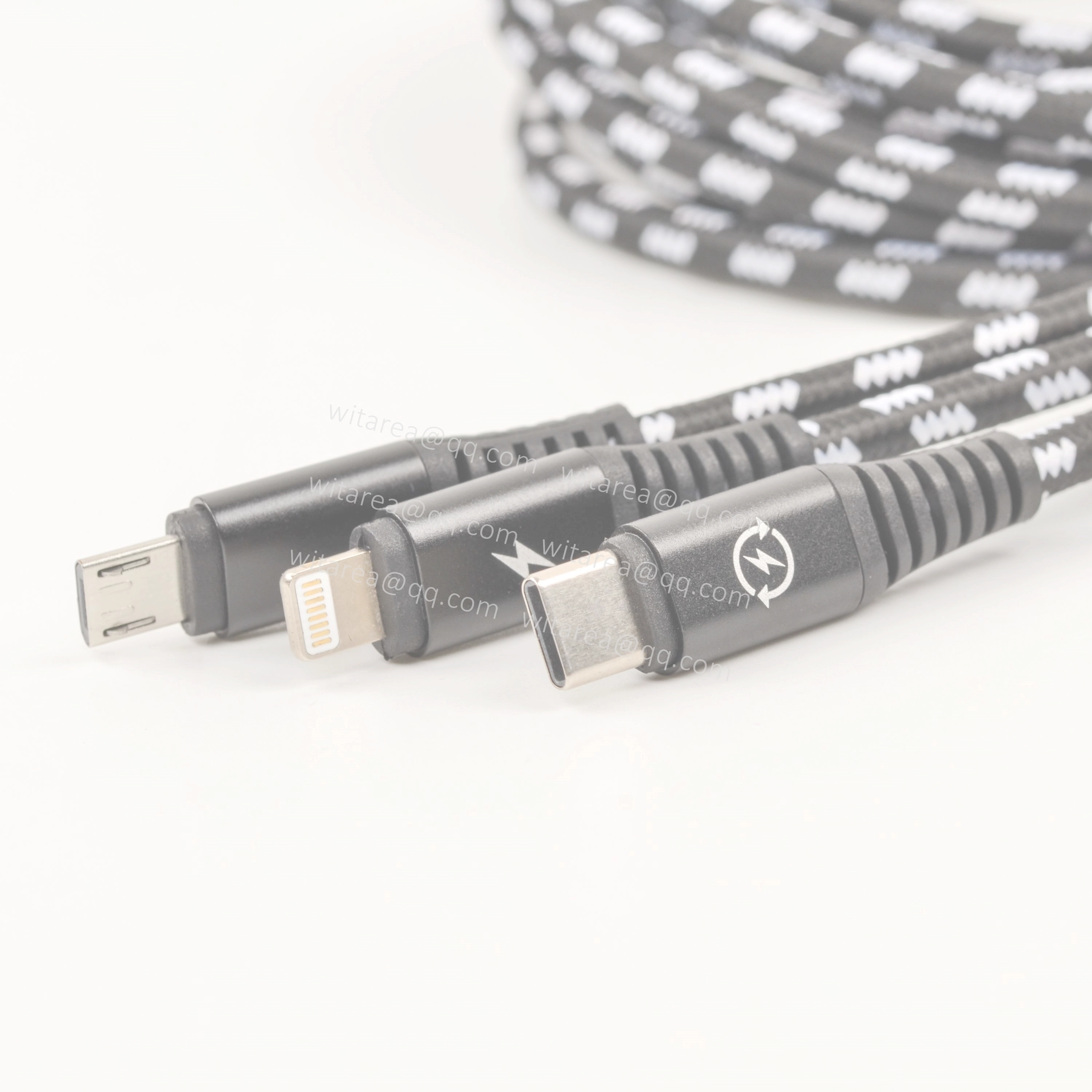 3-in-1 USB-A to USB-C/Micro USB/Lightning Multi Charging Cable