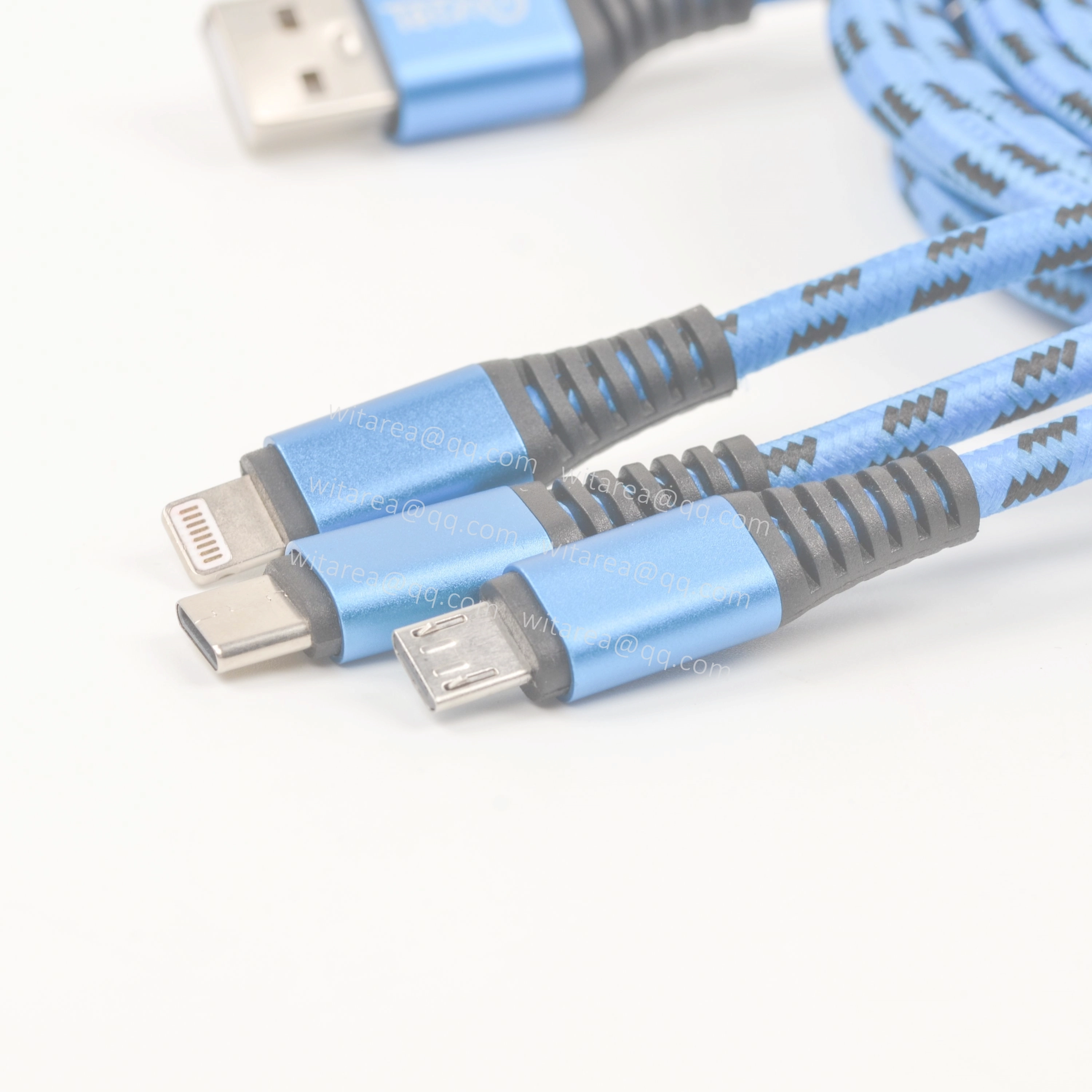 3-in-1 USB-A to USB-C/Micro USB/Lightning Multi Charging Cable