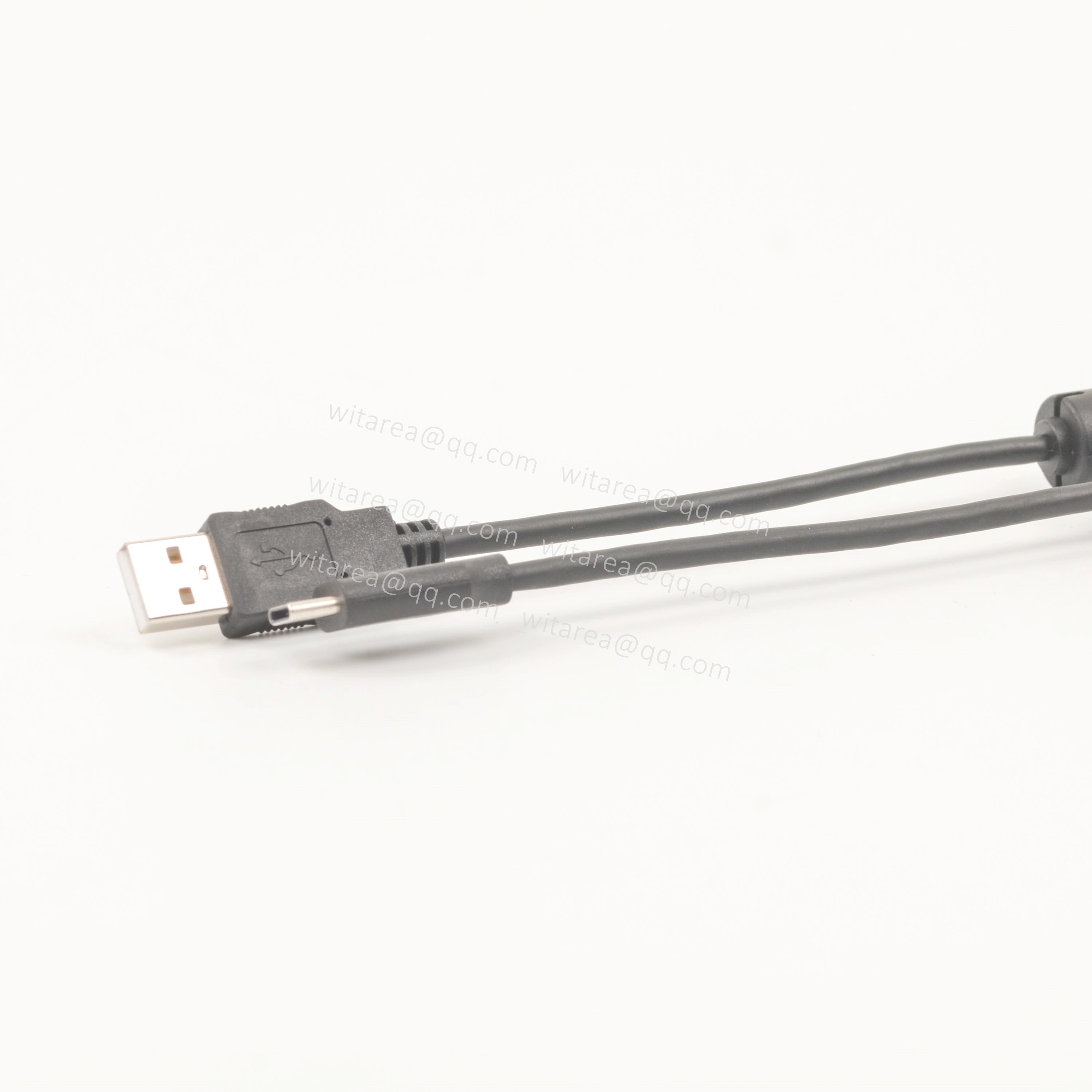 USB AM TO USB C cable with dual ferrite cores