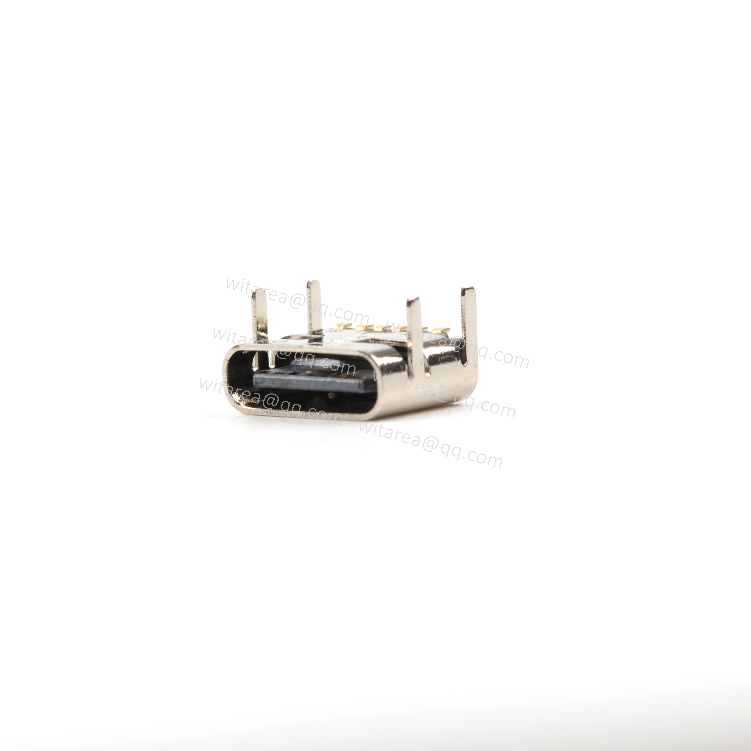 USB2.0 TYPE C 6P TOP-MOUNT SMT RECEPTACLE ,CH=1.68MM,L=6.8MM STAKES=1.9MM