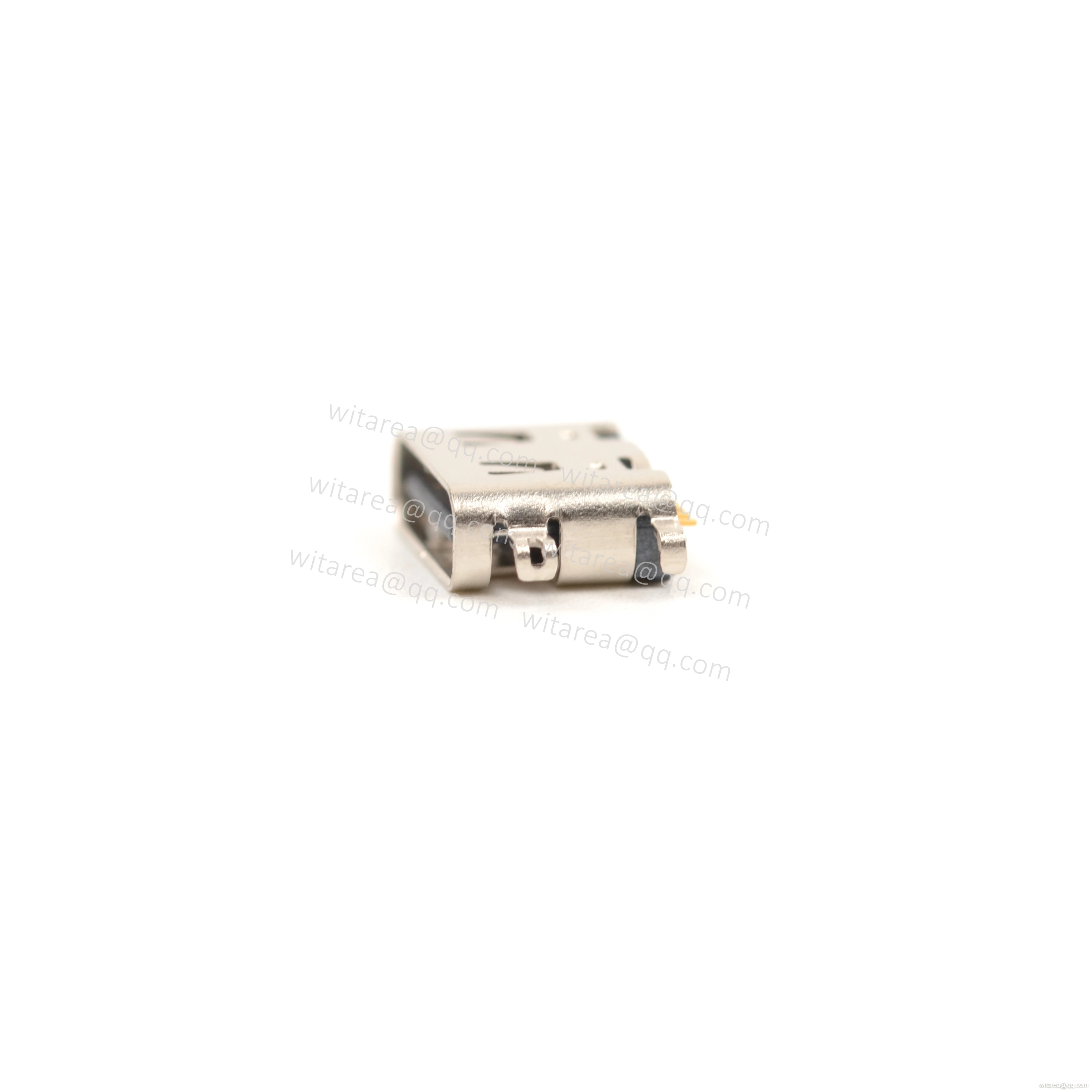 USB2.0 TYPE C 16P MID-MOUNT SMT RECEPTACLE WITH SPRING  ,CH=0.02MM,L= 6.5MM