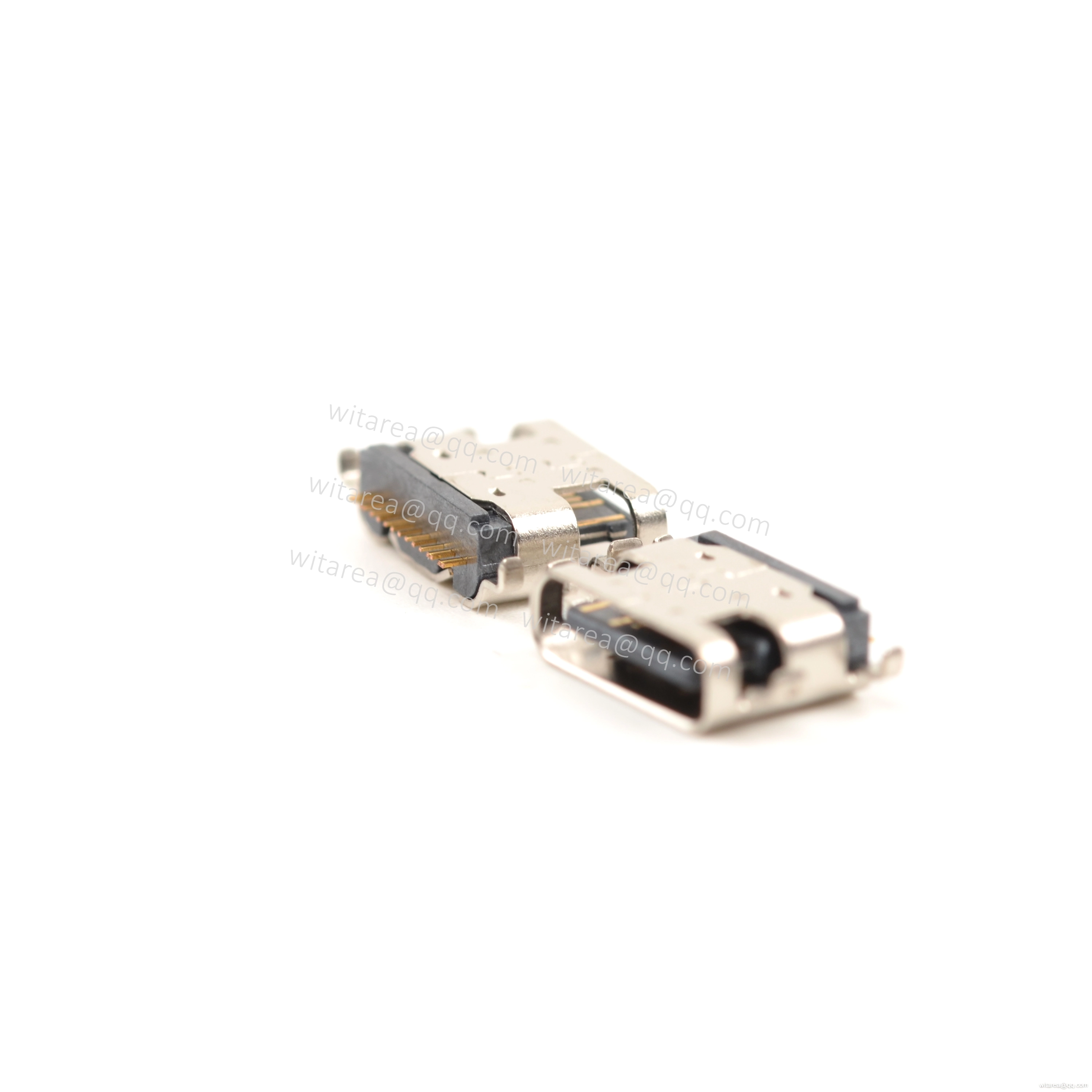 USB2.0 TYPE C 16P MID-MOUNT SMT RECEPTACLE WITH SPRING  ,CH=0.02MM,L= 6.5MM