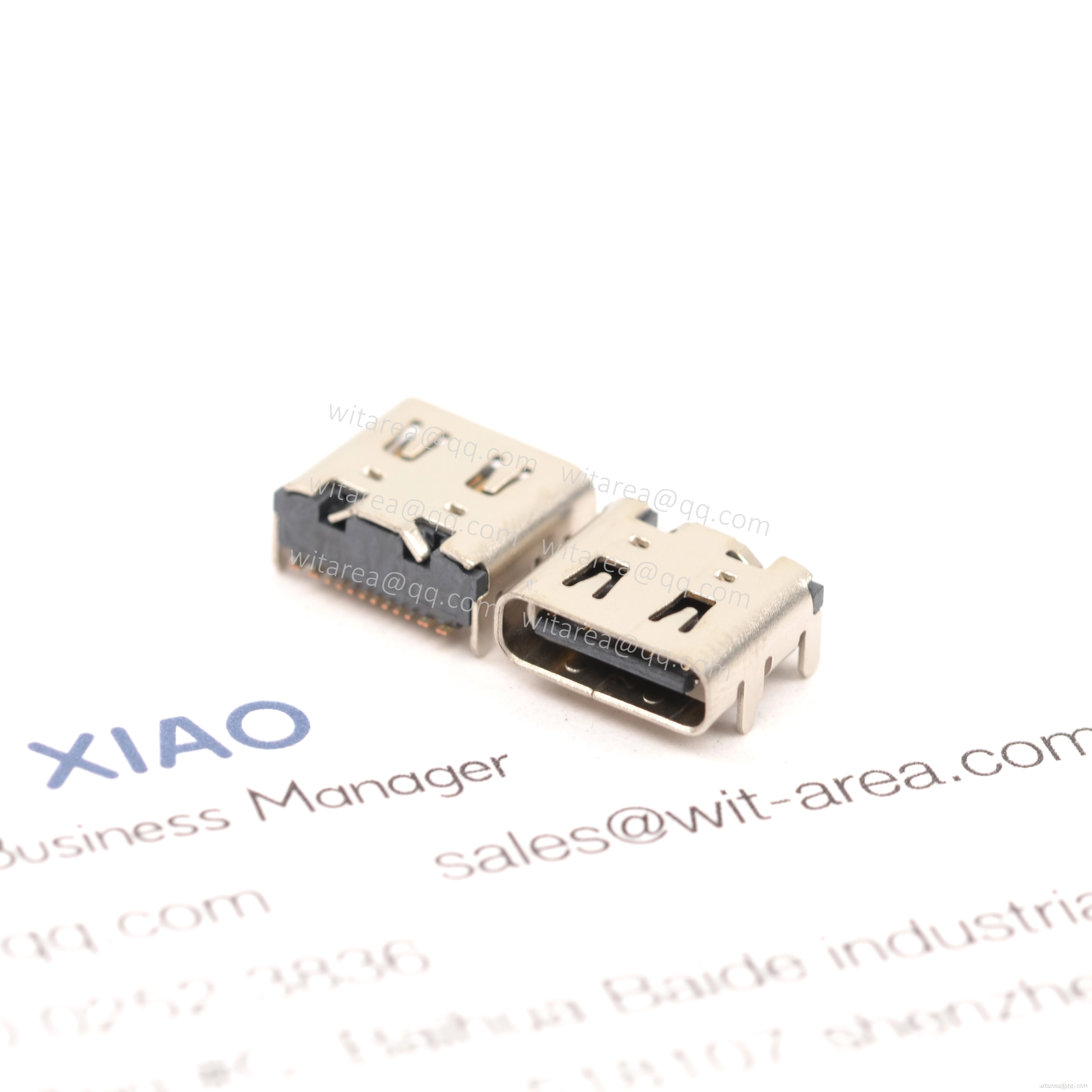 USB2.0 TYPE C 16P TOP-MOUNT SMT RECEPTACLE WITH SPRING,CH=1.68MM,L= 7.35MM