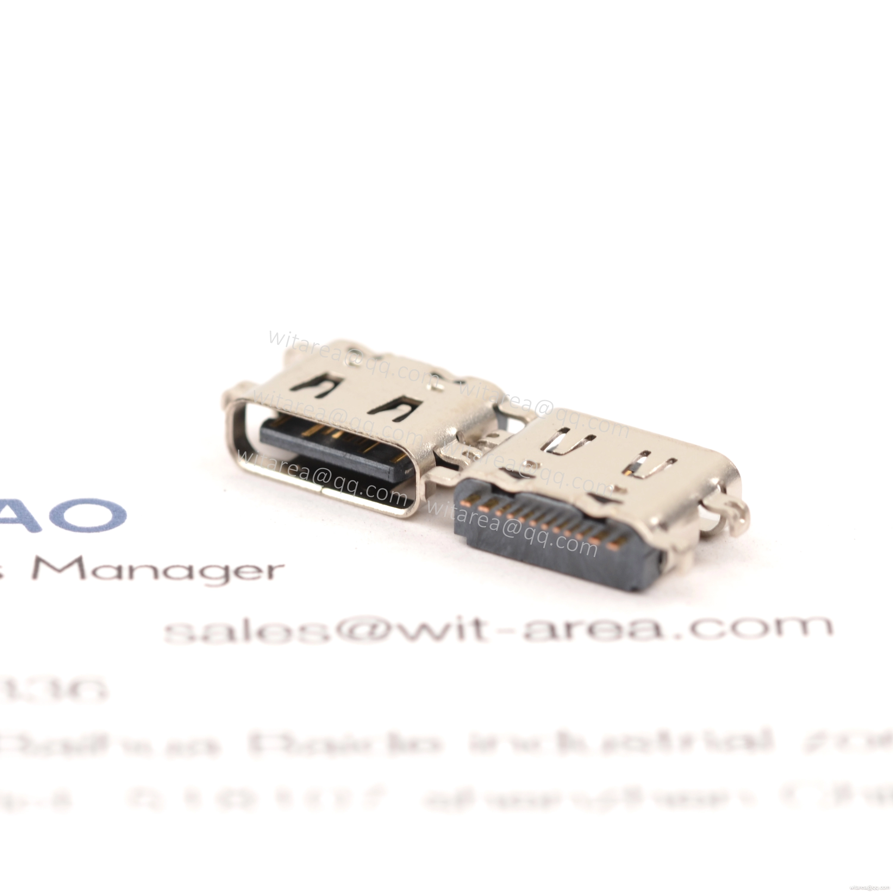 USB2.0 TYPE C 16P MID-MOUNT SMT RECEPTACLE WITH SPRING  ,CH=0.52MM,L= 6.5MM