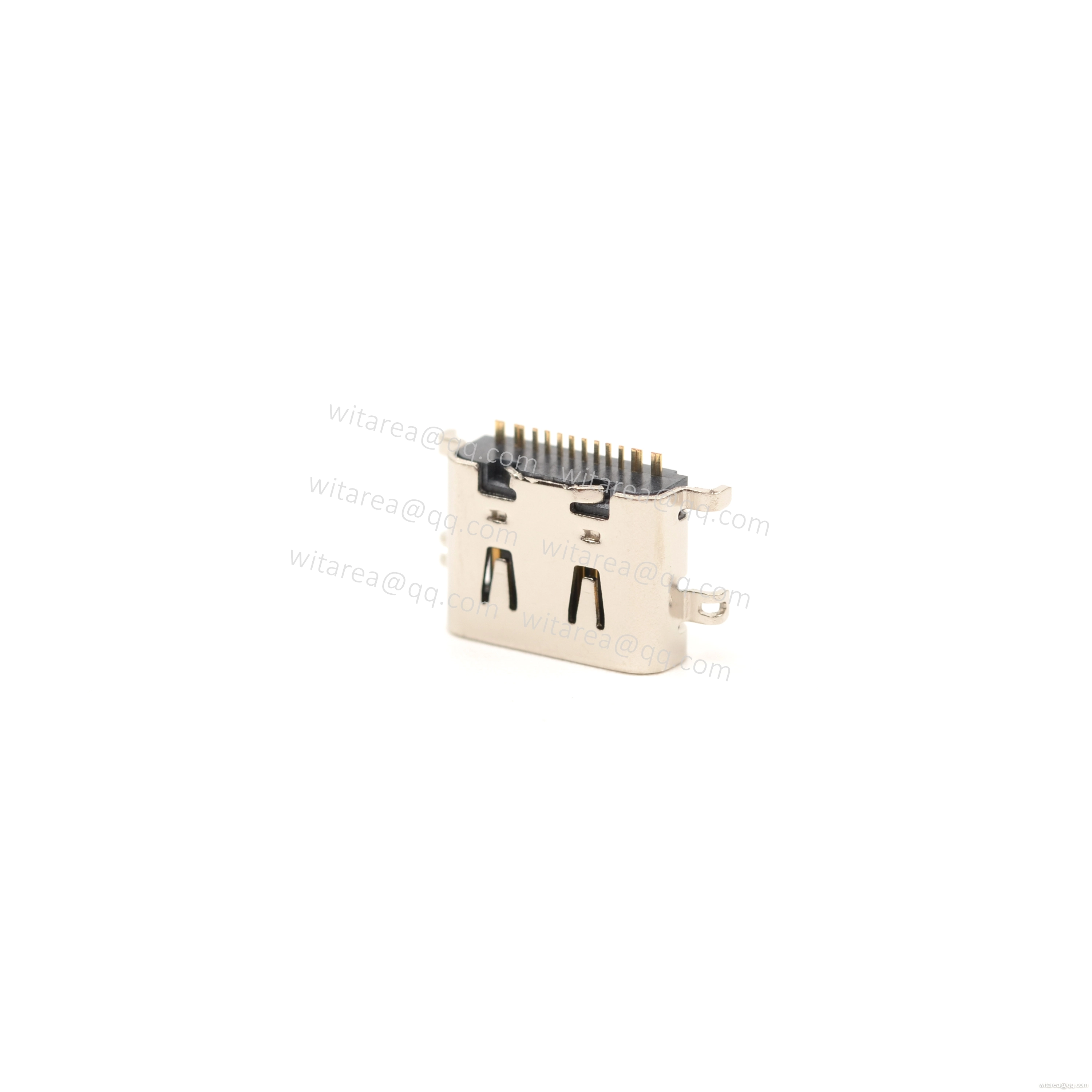 USB2.0 TYPE C 16P MID-MOUNT SMT RECEPTACLE WITH SPRING ,CH=0.78MM,L= 6.5MM