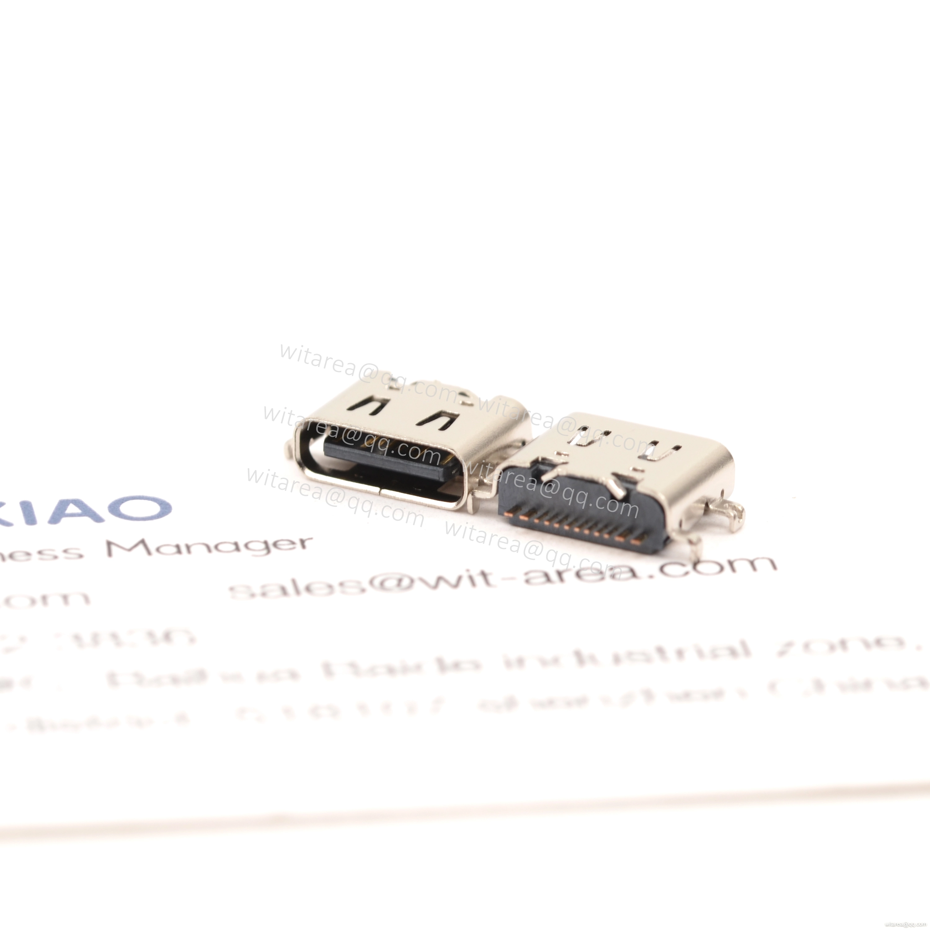 USB2.0 TYPE C 16P MID-MOUNT SMT RECEPTACLE WITH SPRING ,CH=0.78MM,L= 6.5MM