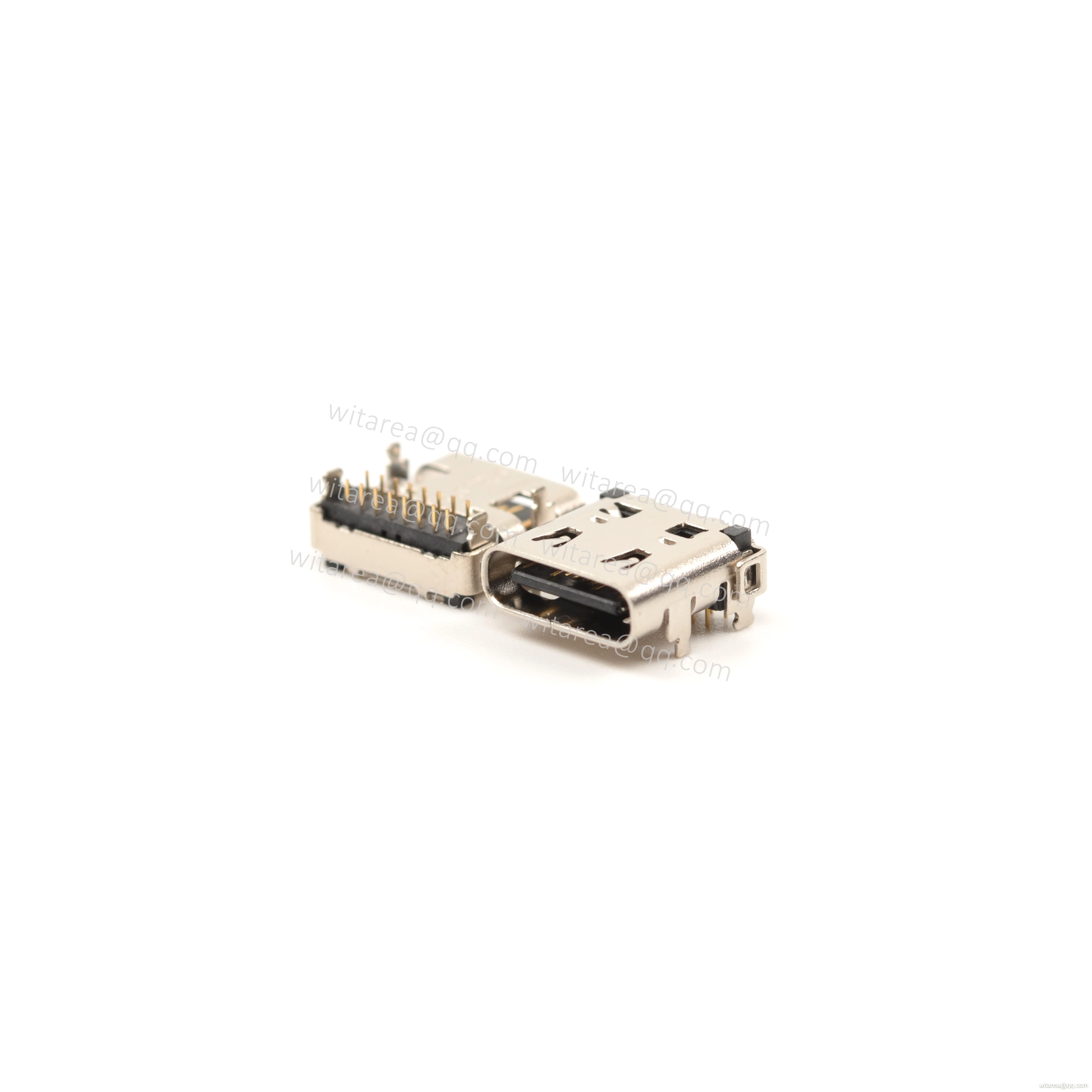 USB2.0 TYPE C 16P TOP-MOUNT DIP RECEPTACLE WITH SPRING  ,CH=1.62MM,L=8.97MM