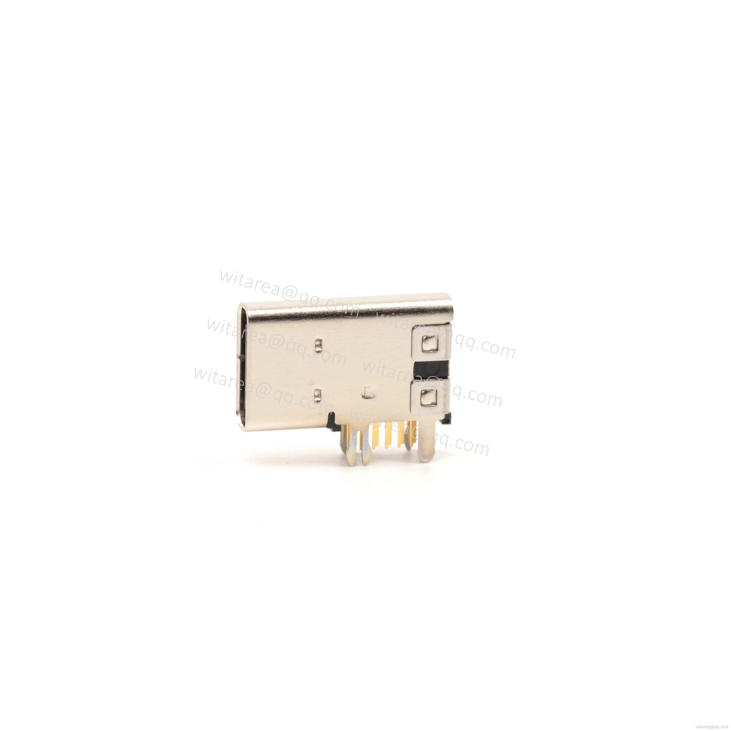 USB2.0 TYPE C 14P FLAG-MOUNT DUAL-ROW DIP RECEPTACLE ,CH=4.57MM,L=14.55MM