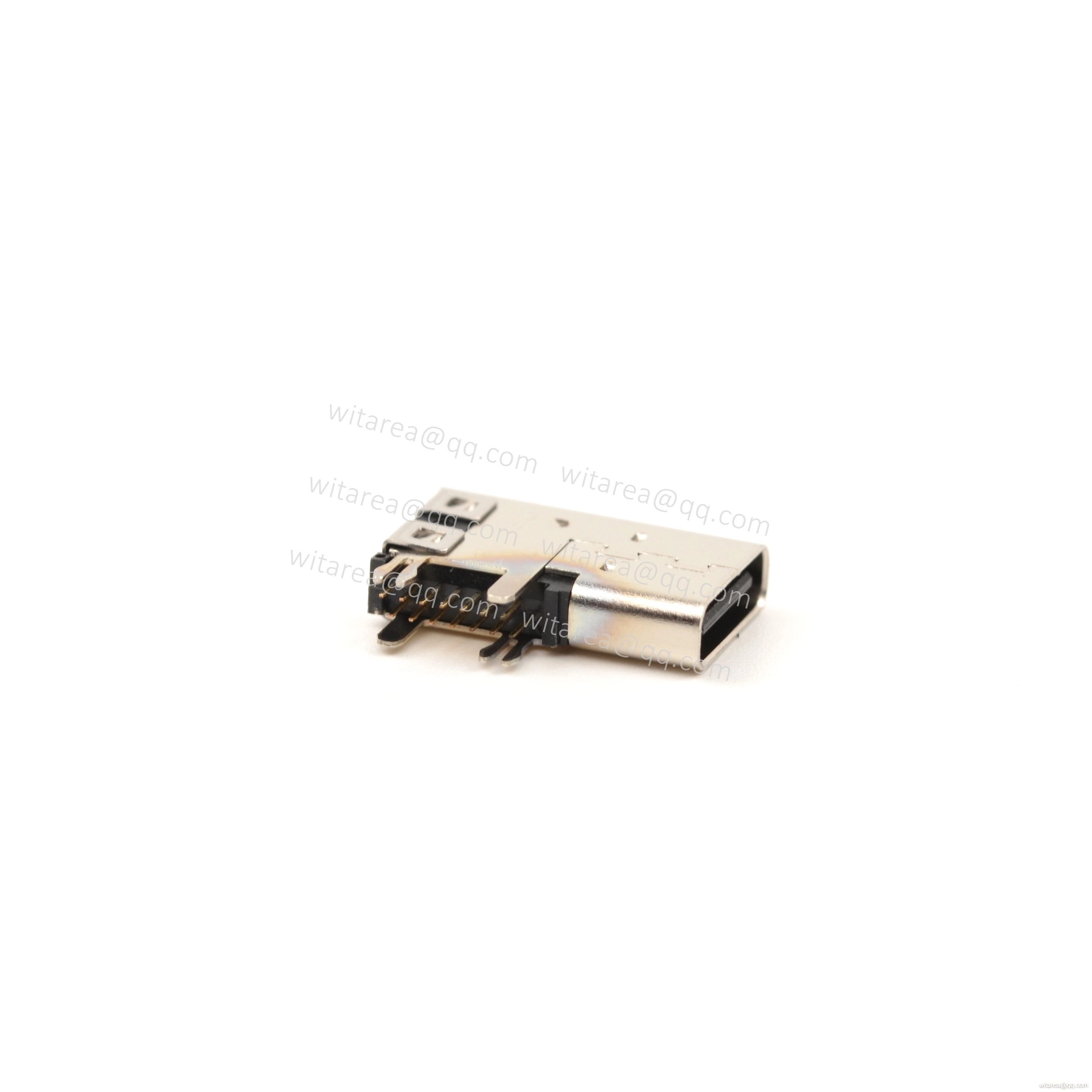 USB2.0 TYPE C 14P FLAG-MOUNT DUAL-ROW DIP RECEPTACLE ,CH=4.57MM,L=14.55MM
