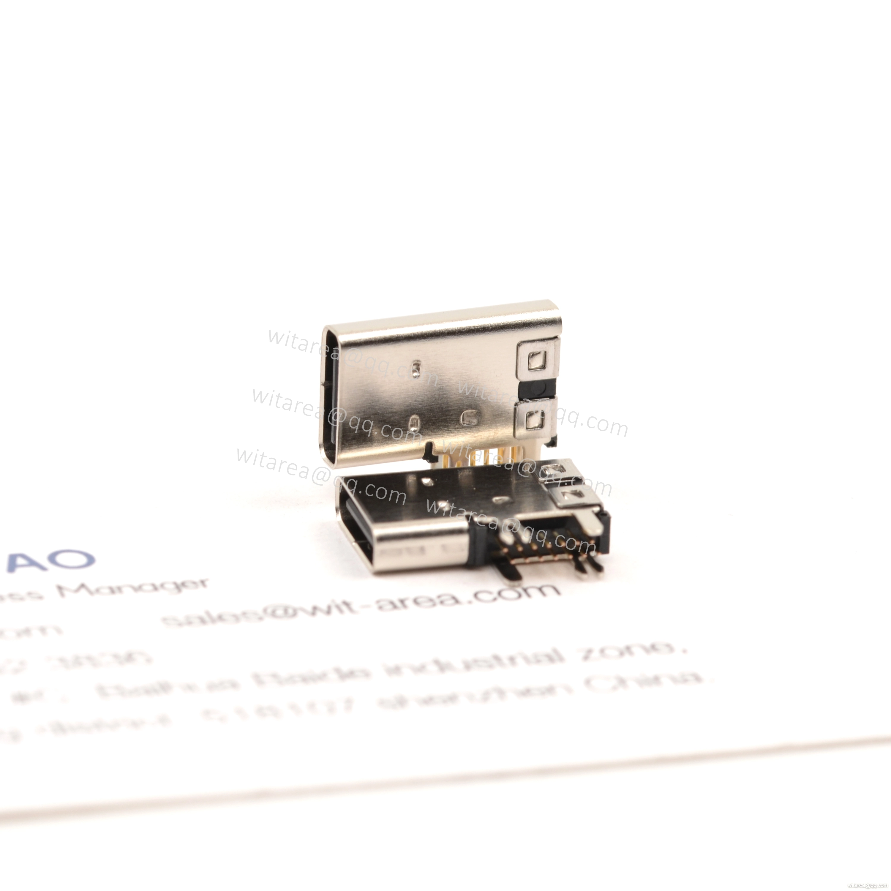 USB2.0 TYPE C 14P FLAG-MOUNT DUAL-ROW DIP RECEPTACLE ,CH=4.57MM,L=14.55MM
