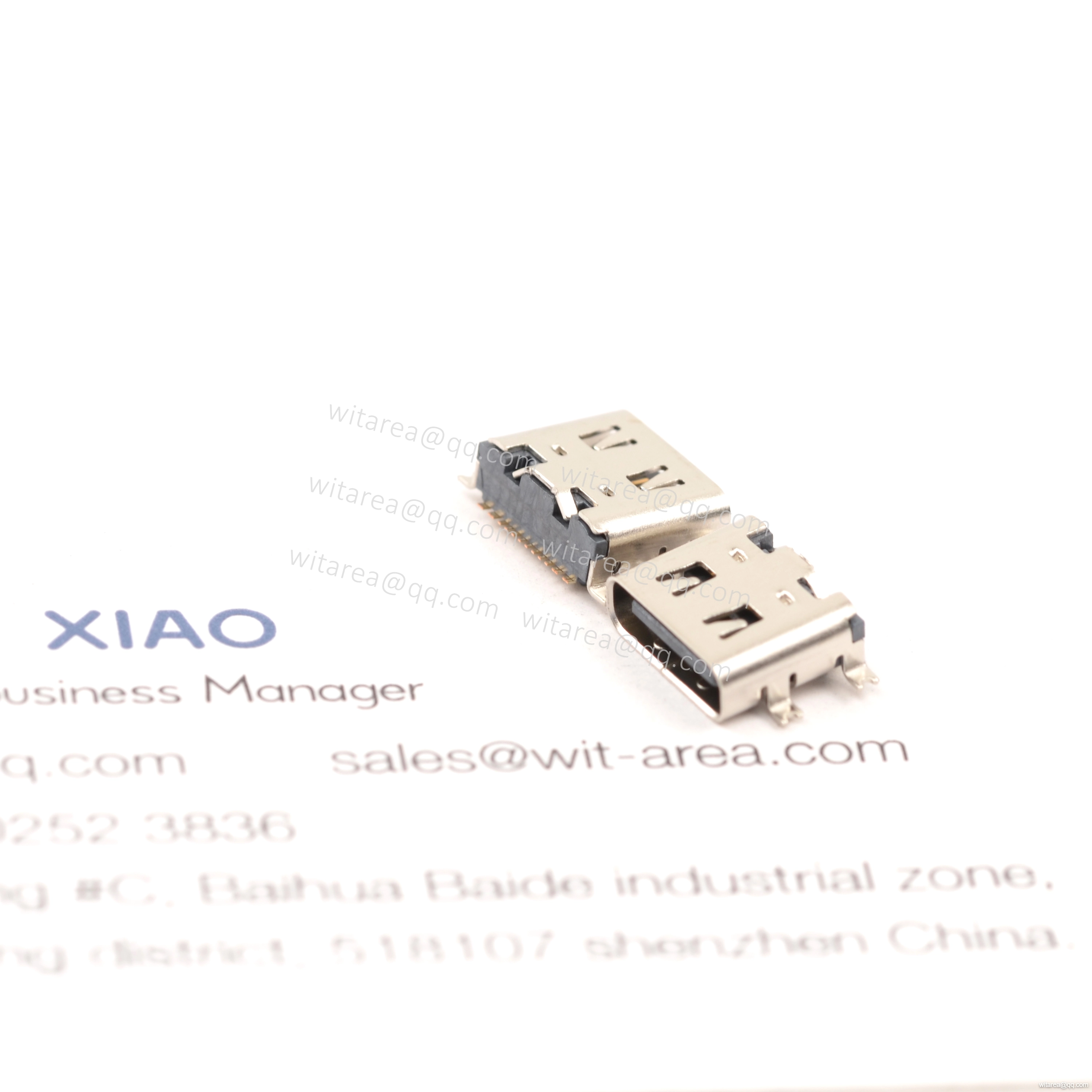 USB2.0 TYPE C 16P TOP-MOUNT SMT RECEPTACLE WITH SPRING  ,CH=1.68MM,L= 7.35MM