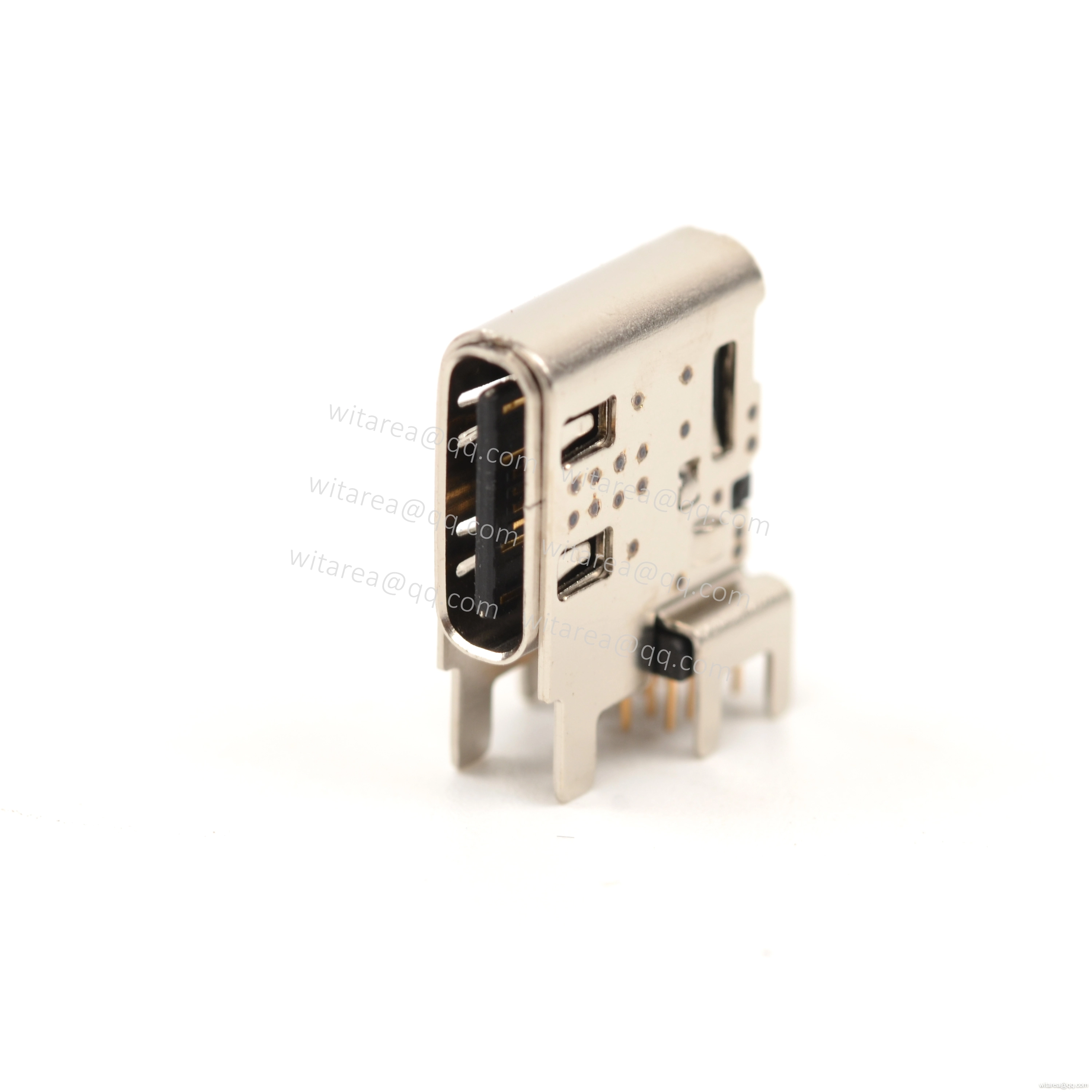 USB2.0 TYPE C 16P FLAG-MOUNT DIP RECEPTACLE ,CH=6.6MM,L=10.4MM
