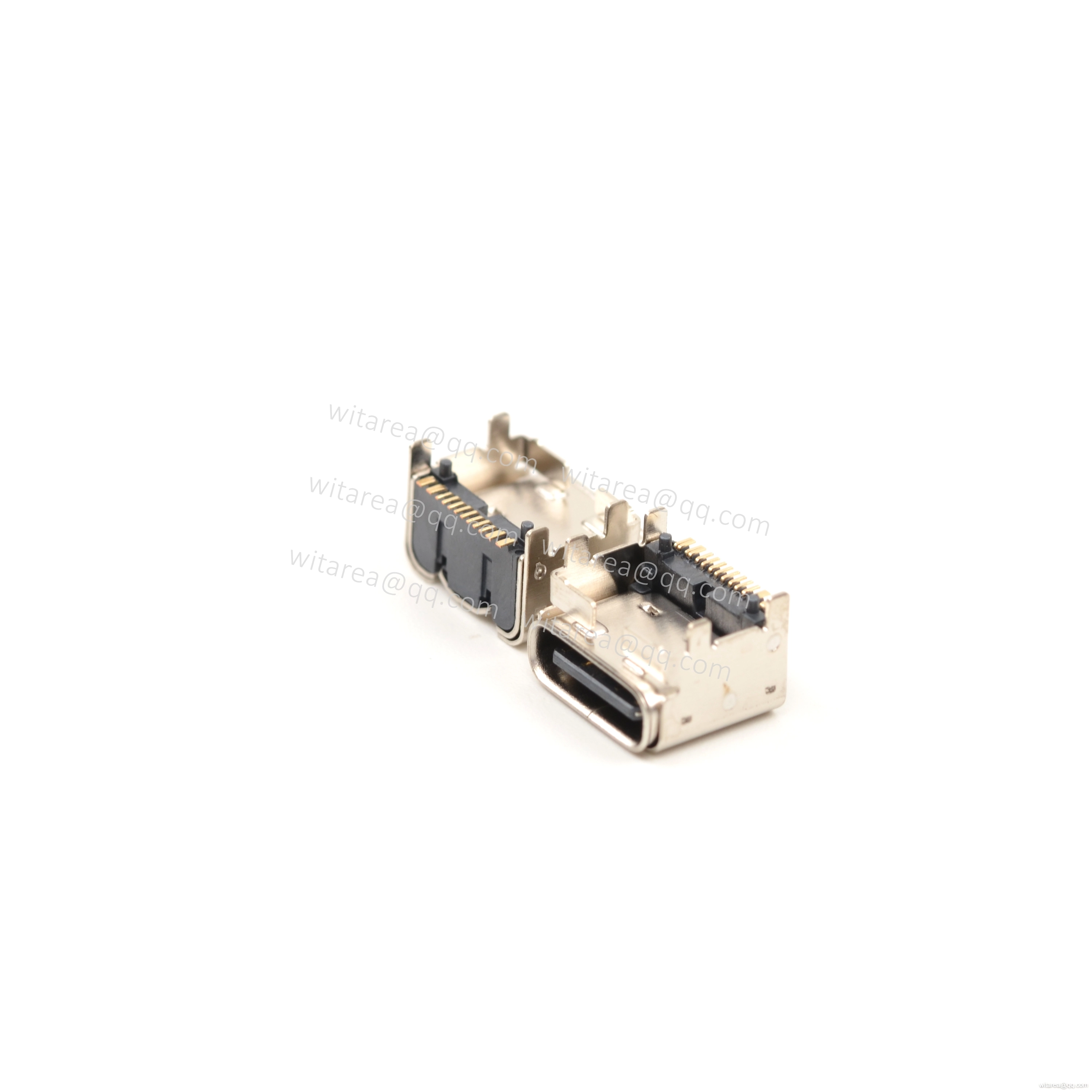 USB2.0 TYPE C 16P TOP-MOUNT SMT RECEPTACLE WITH BRACKET ,CH=3.5MM,L=8MM