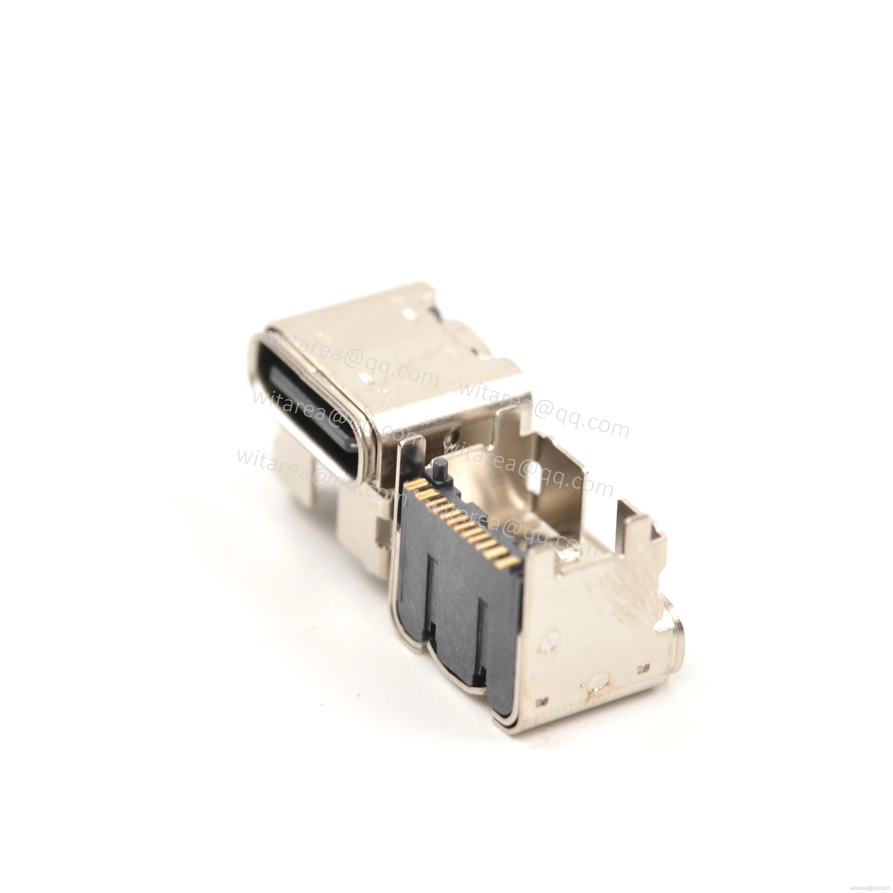 USB2.0 TYPE C 16P TOP-MOUNT SMT RECEPTACLE WITH BRACKET ,CH=5.9MM,L=8MM