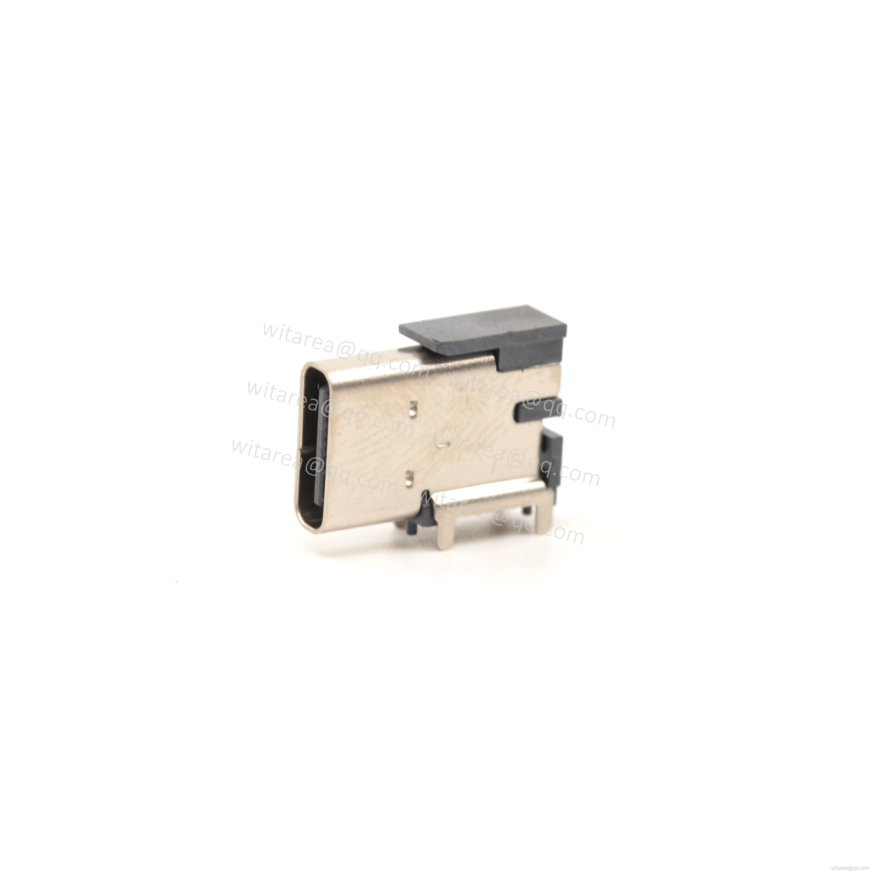 USB2.0 TYPE C 16P FLAG-MOUNT SMT RECEPTACLE ,CH=4.58MM,L=14MM