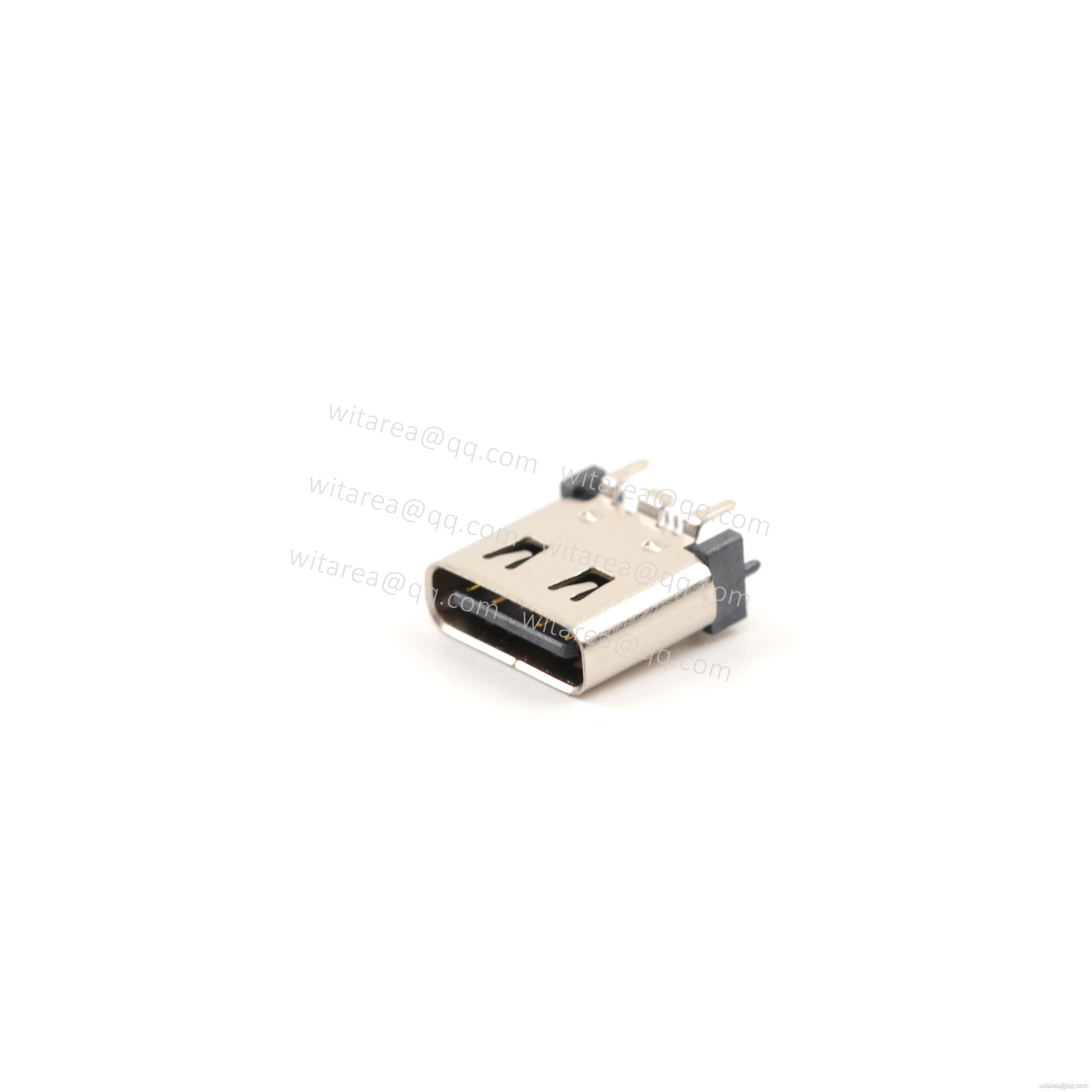 USB2.0 TYPE C 16P VERTICAL-MOUNT SMT RECEPTACLE WITH SPRING ,H=8.8MM,L=8.8MM