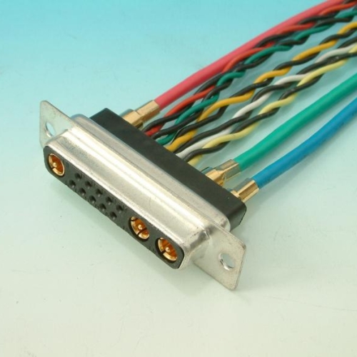High power Combination D-SUB 13w3 Connectors custom cables