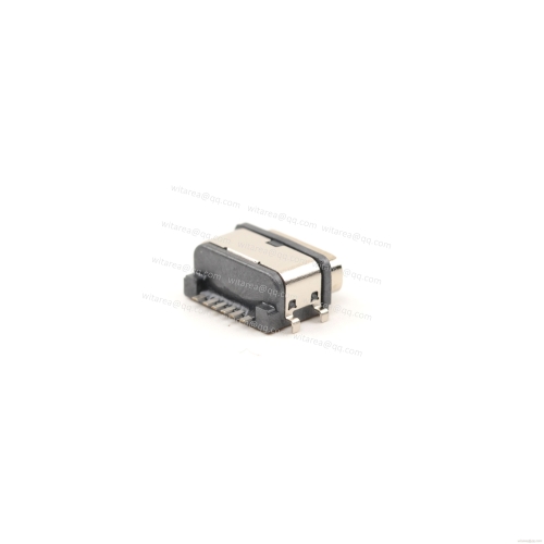 USB2.0 TYPE C 6P waterproof receptacle SMT with 4 stakes CH=1.68mm L=8.2mm