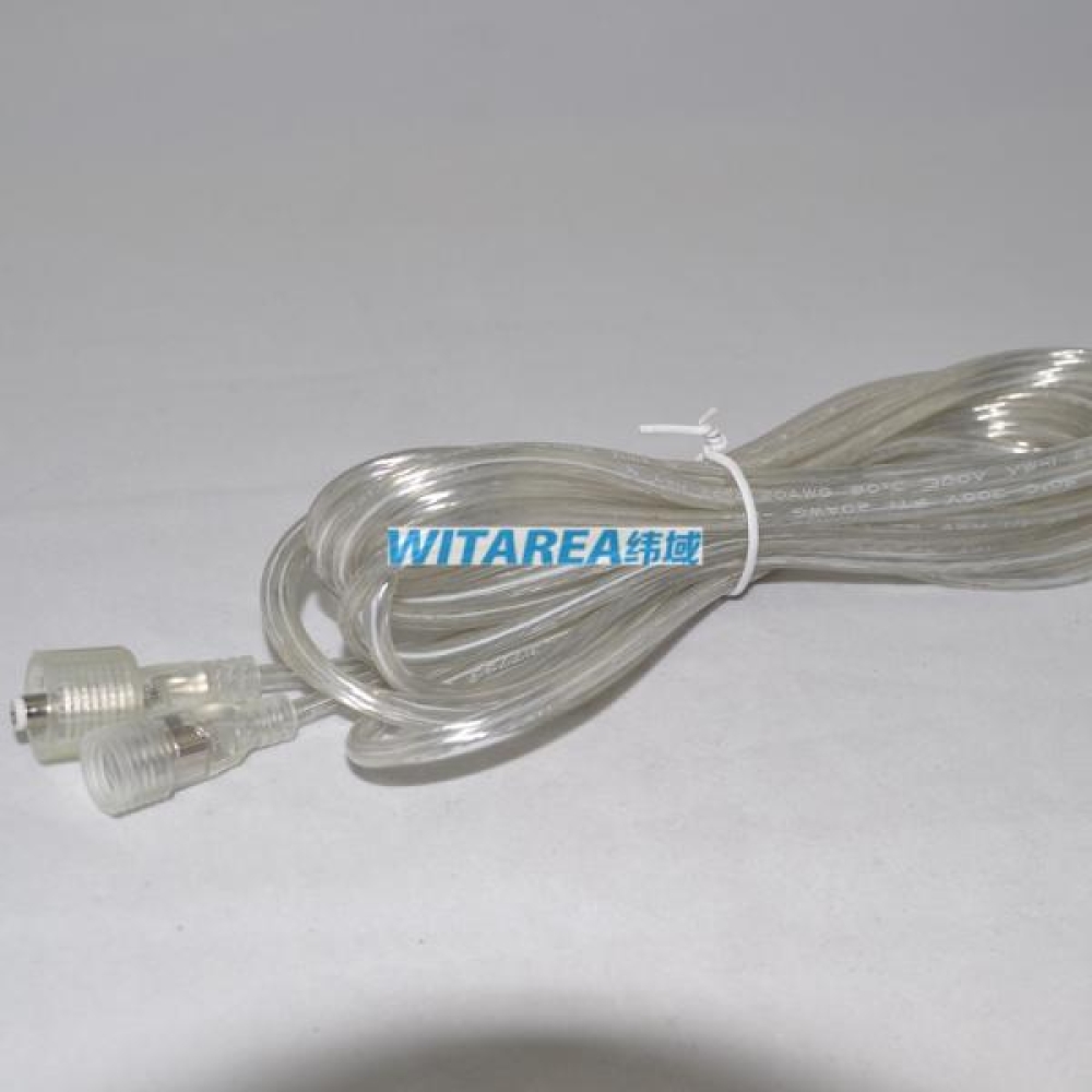 Transparent waterproof dc 5.5x2.1 male to female extension cable