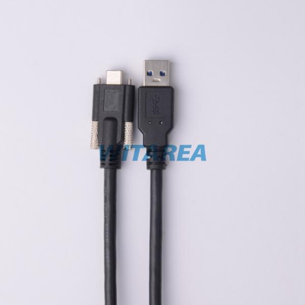 USB 3.0 STD A Male To USB Type-C Male Cable With Dual Thumbscrew