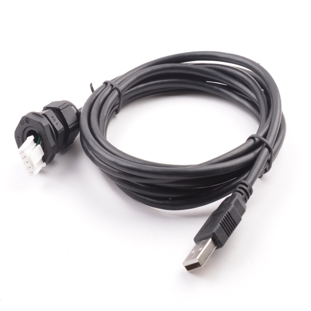 USB Cable To Panel Mount Waterproof  Molex Connector Cable