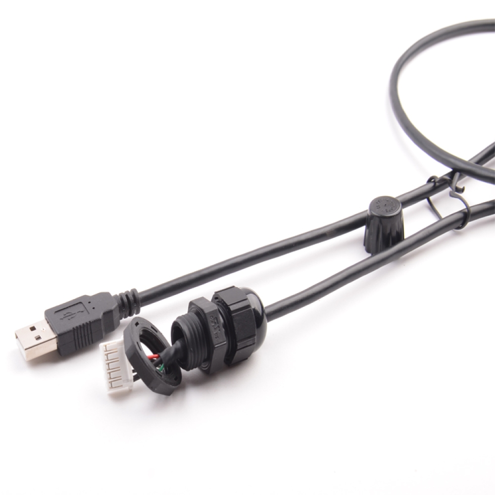 USB Cable To Panel Mount Waterproof  Molex Connector Cable