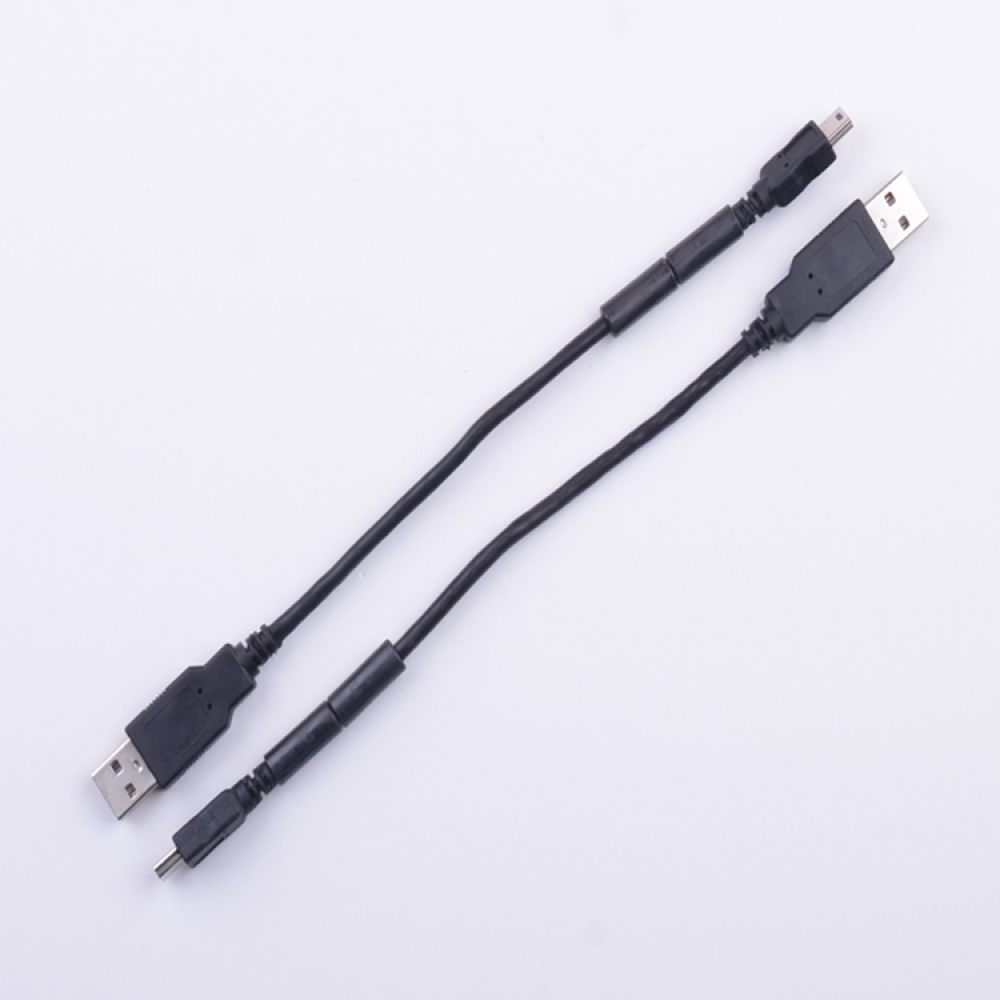USB 2.0 A male to mini male usb data cable with ferrite core