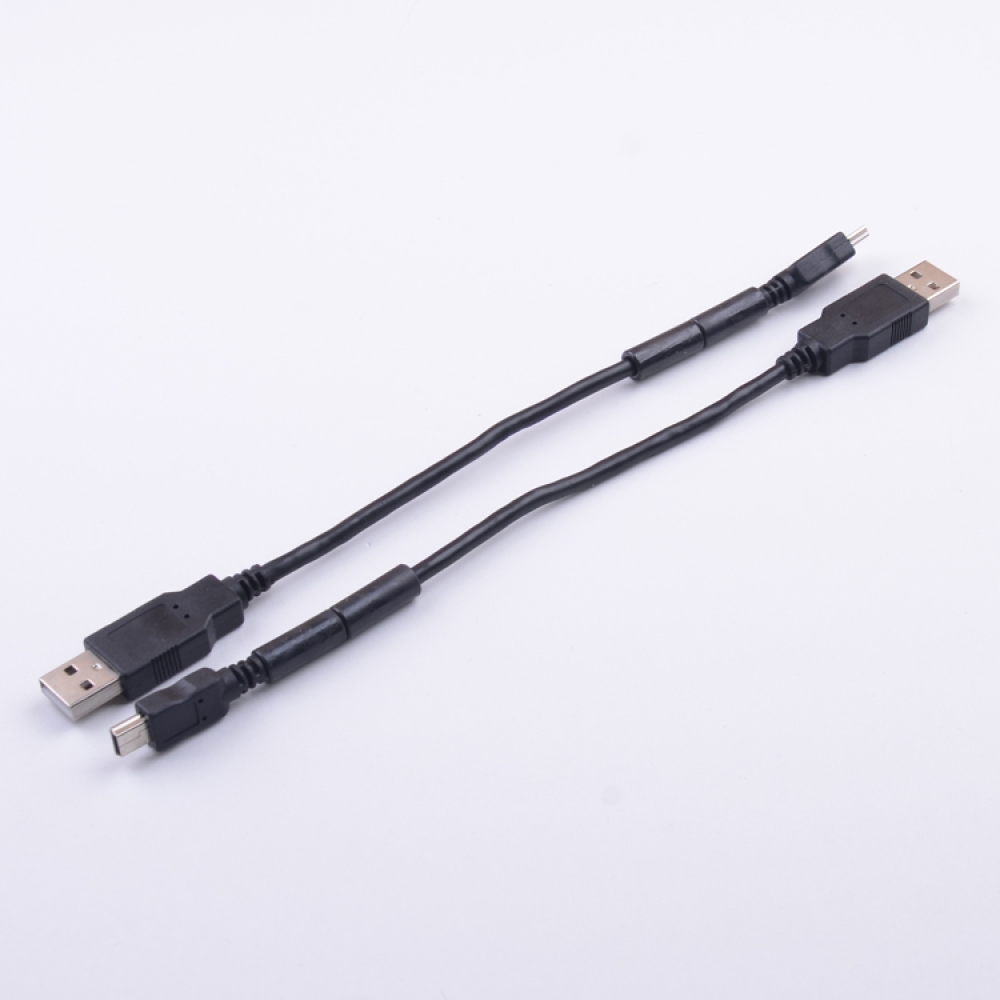 USB 2.0 A male to mini male usb data cable with ferrite core