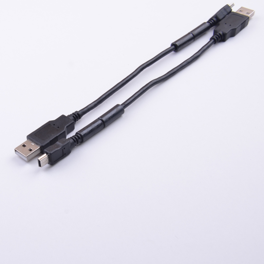 USB 2.0 A male to mini male usb data cable with ferrite core