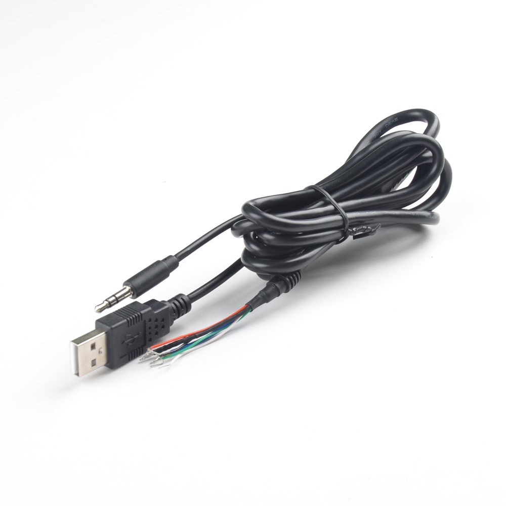 USB A Male To 3.5mm audio plug and Pigtail Y Splitter Cable
