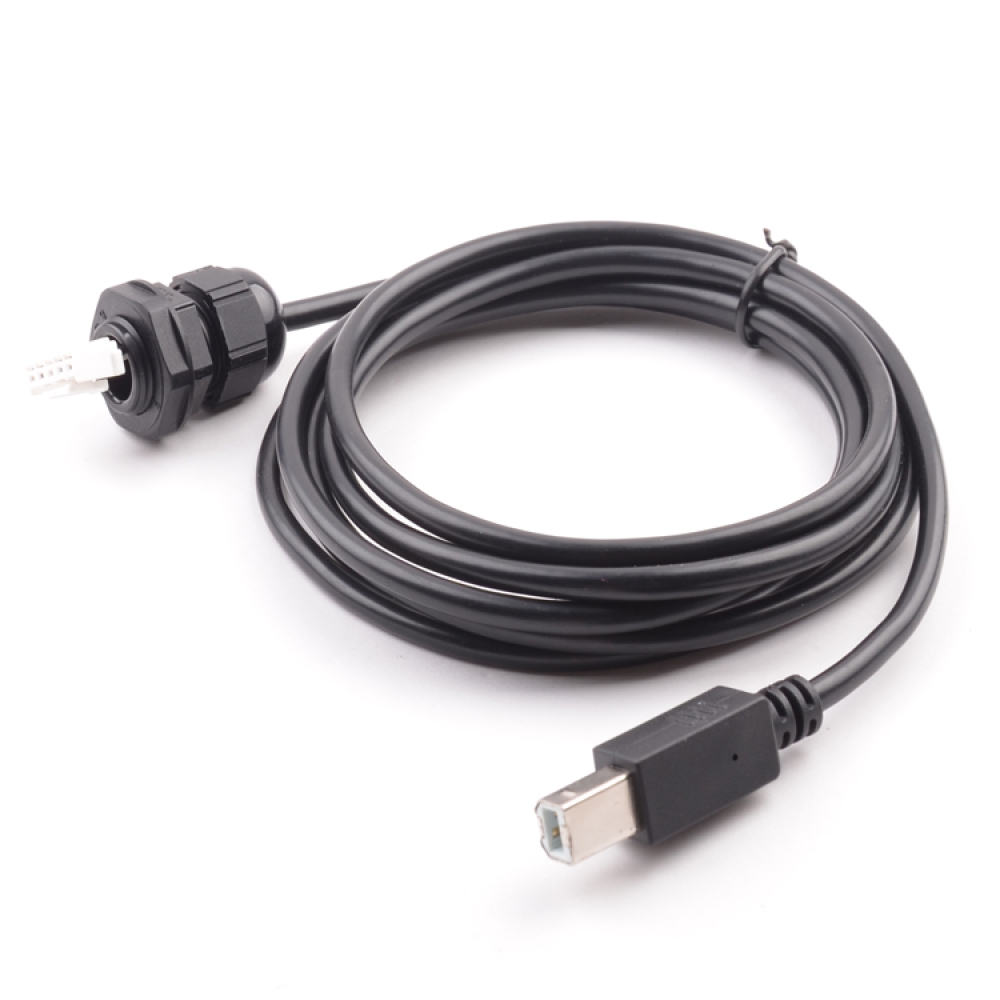USB 2.0 Type B Female To Moelx Wire Harness With PG9 Cable Gland