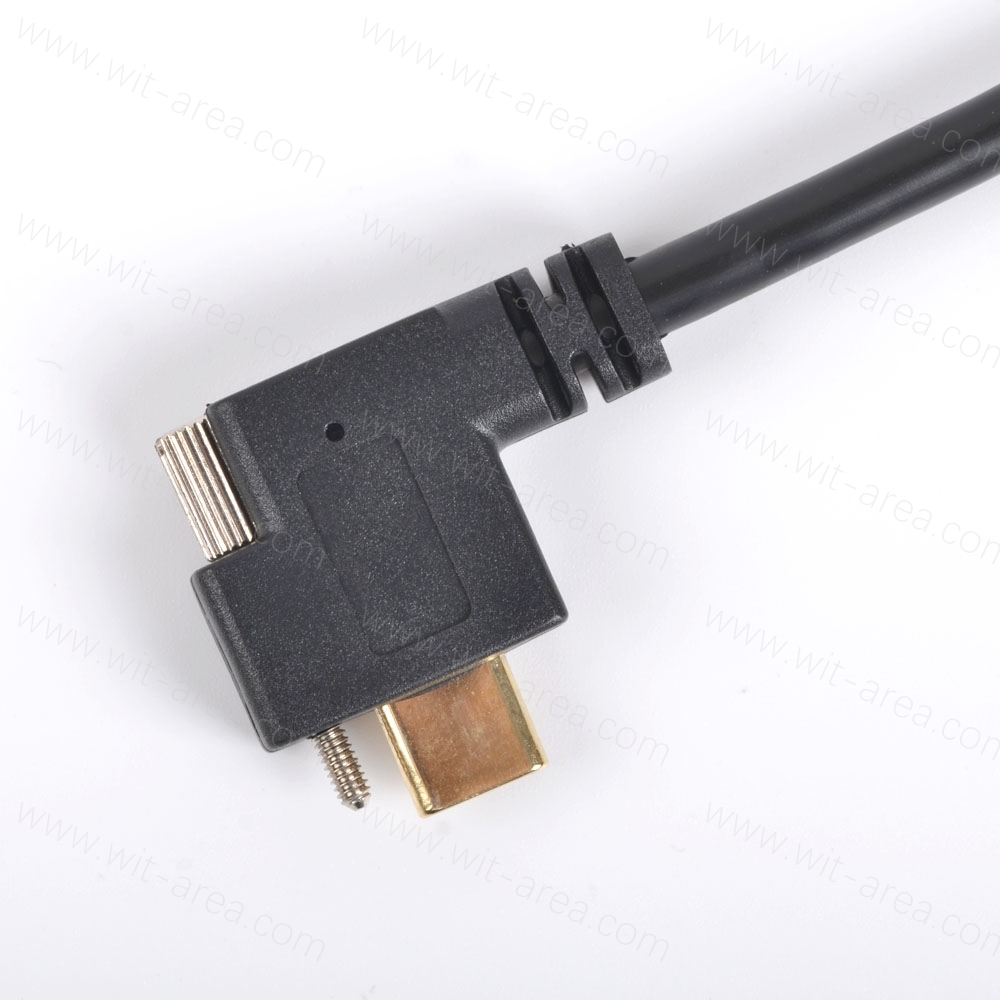USB 3.0 AM TO USB Type C male angled 90 degree with single screw panel mount cable