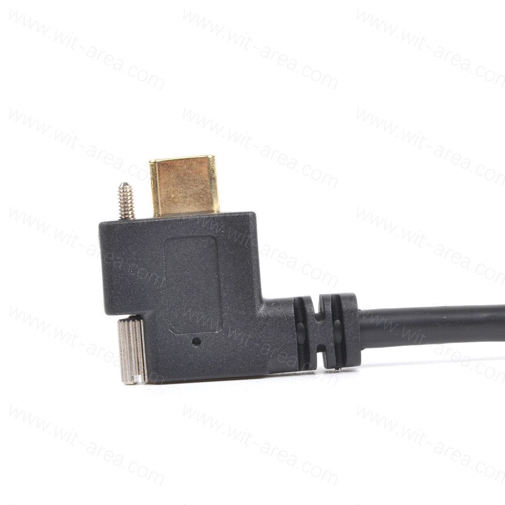 USB 3.0 AM TO USB Type C male angled 90 degree with single screw panel mount cable