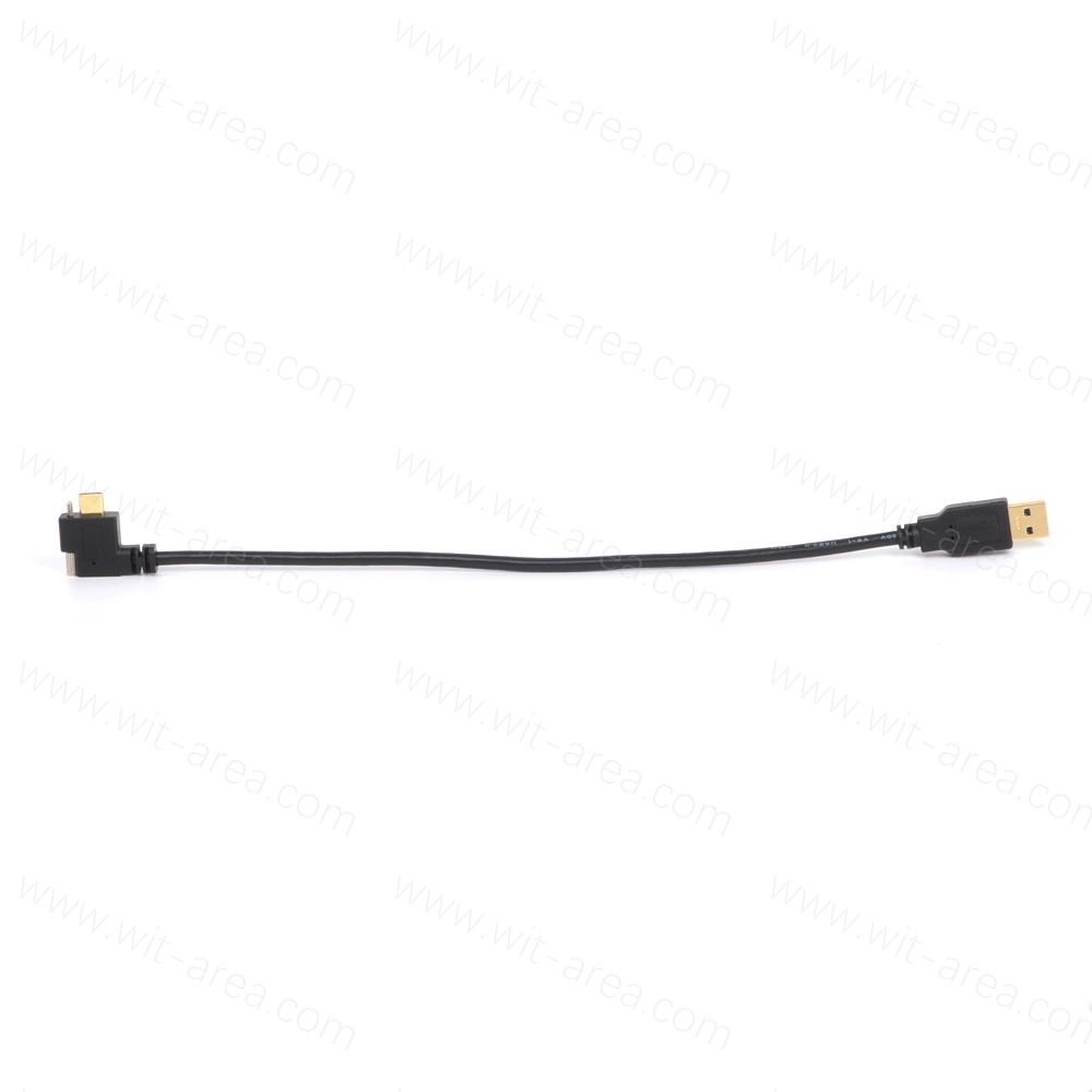 USB 3.0 AM TO USB Type C male angled 90 degree with single screw panel mount cable