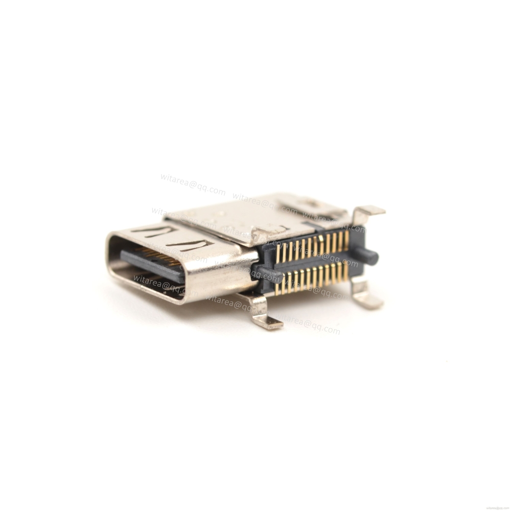 USB4 TYPE C 24P Receptacle Flag mount,SMT,CH=5.06 Solder peg 1.7mm