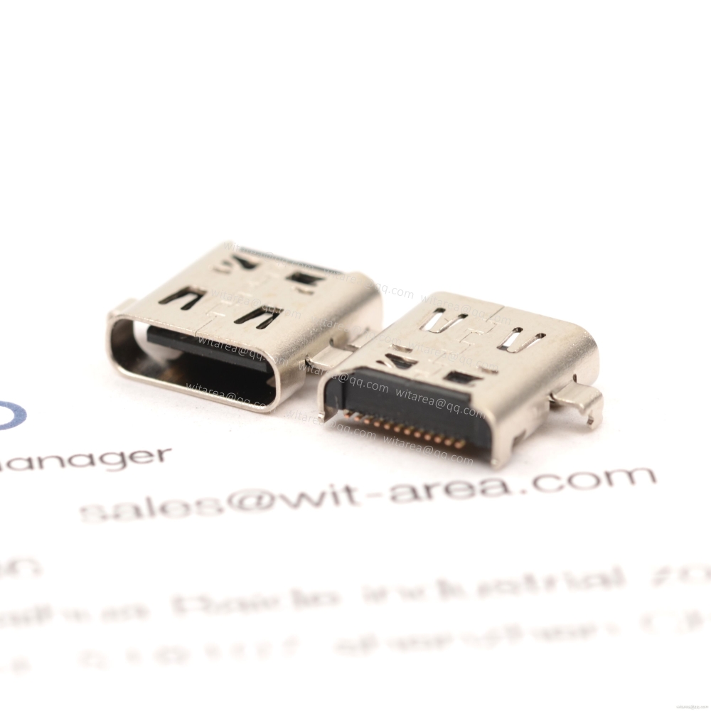 USB4 TYPE C 24P Receptacle Mid-mount,off-set SMT,CH=0.5mm L= 9.17mm