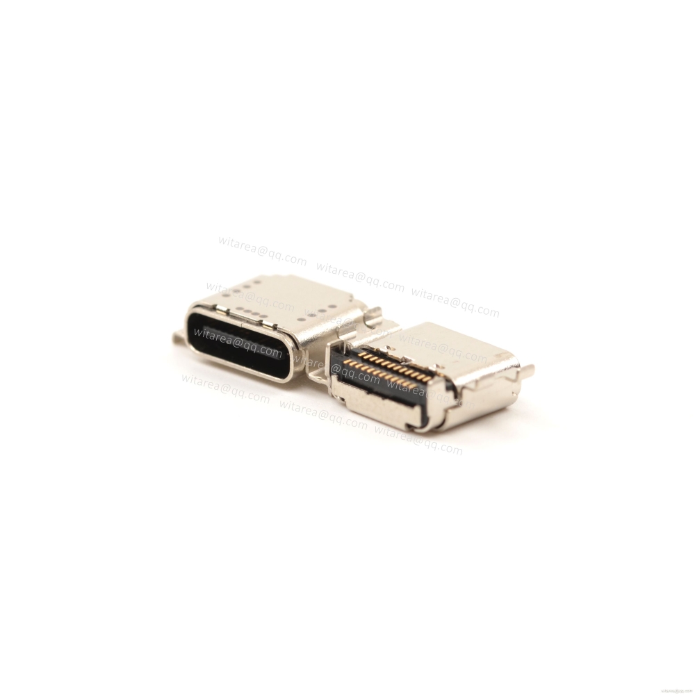 USB4 TYPE C 24P Receptacle Mid-mount,off-set SMT,CH=1.32mm L= 8.21mm