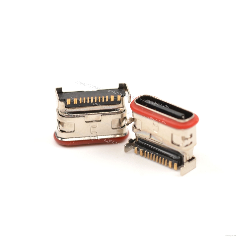 USB2.0 TYPE C 16P SMT waterproof receptacle  CH=1.82mm,L=7.6mm