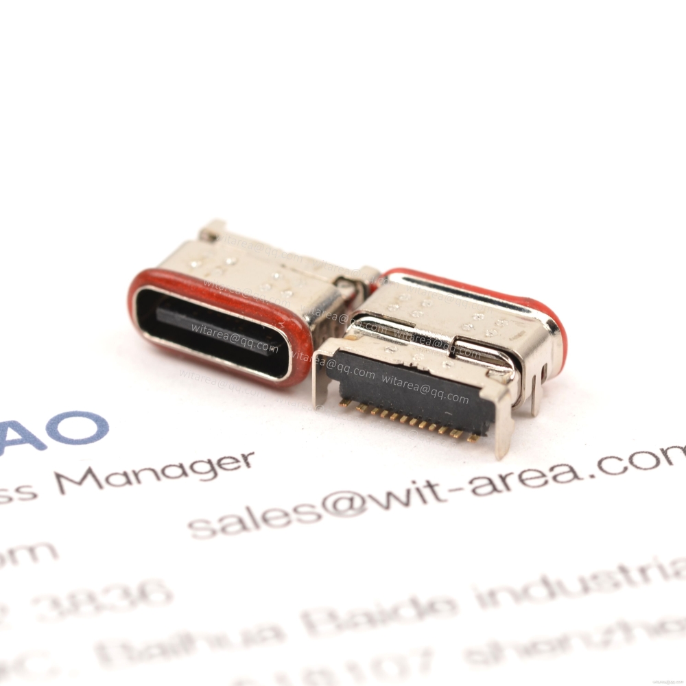 USB2.0 TYPE C 16P SMT waterproof receptacle  CH=1.82mm,L=7.6mm