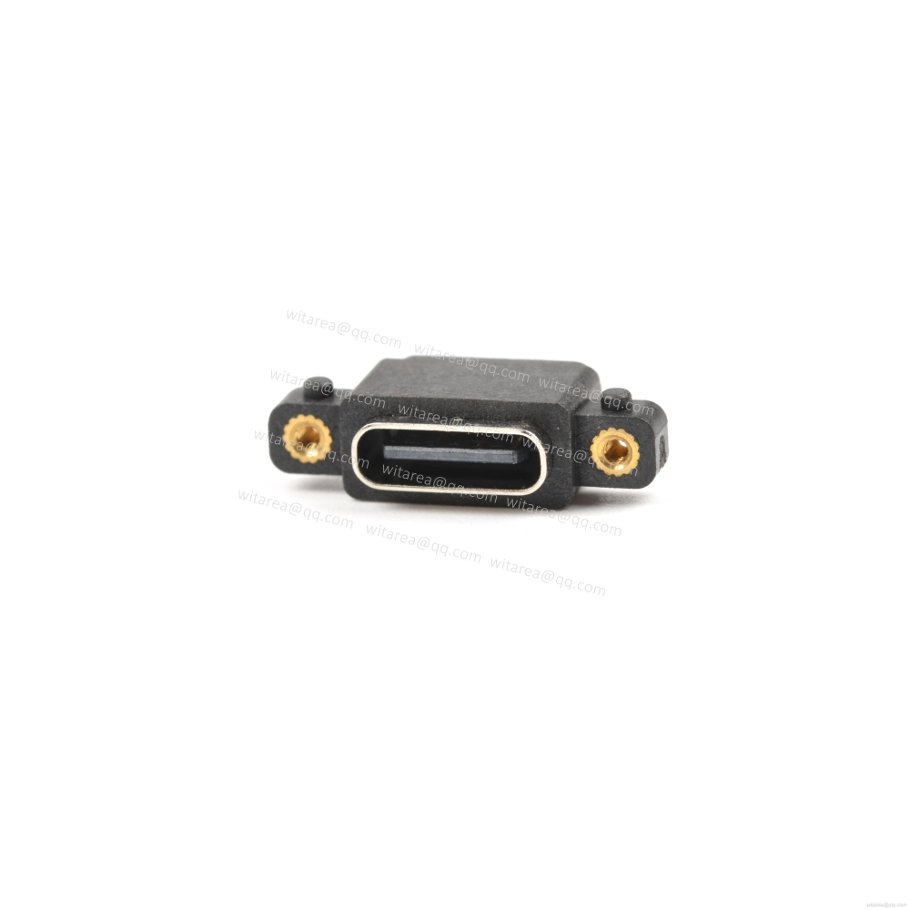 USB2.0 TYPE C 6P waterproof receptacle SMT CH=1.68mm,L=8.2mm