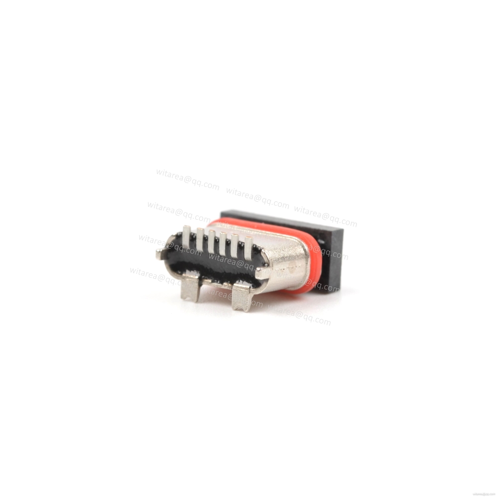 USB2.0 TYPE C 6P waterproof receptacle SMT L=7.1mm