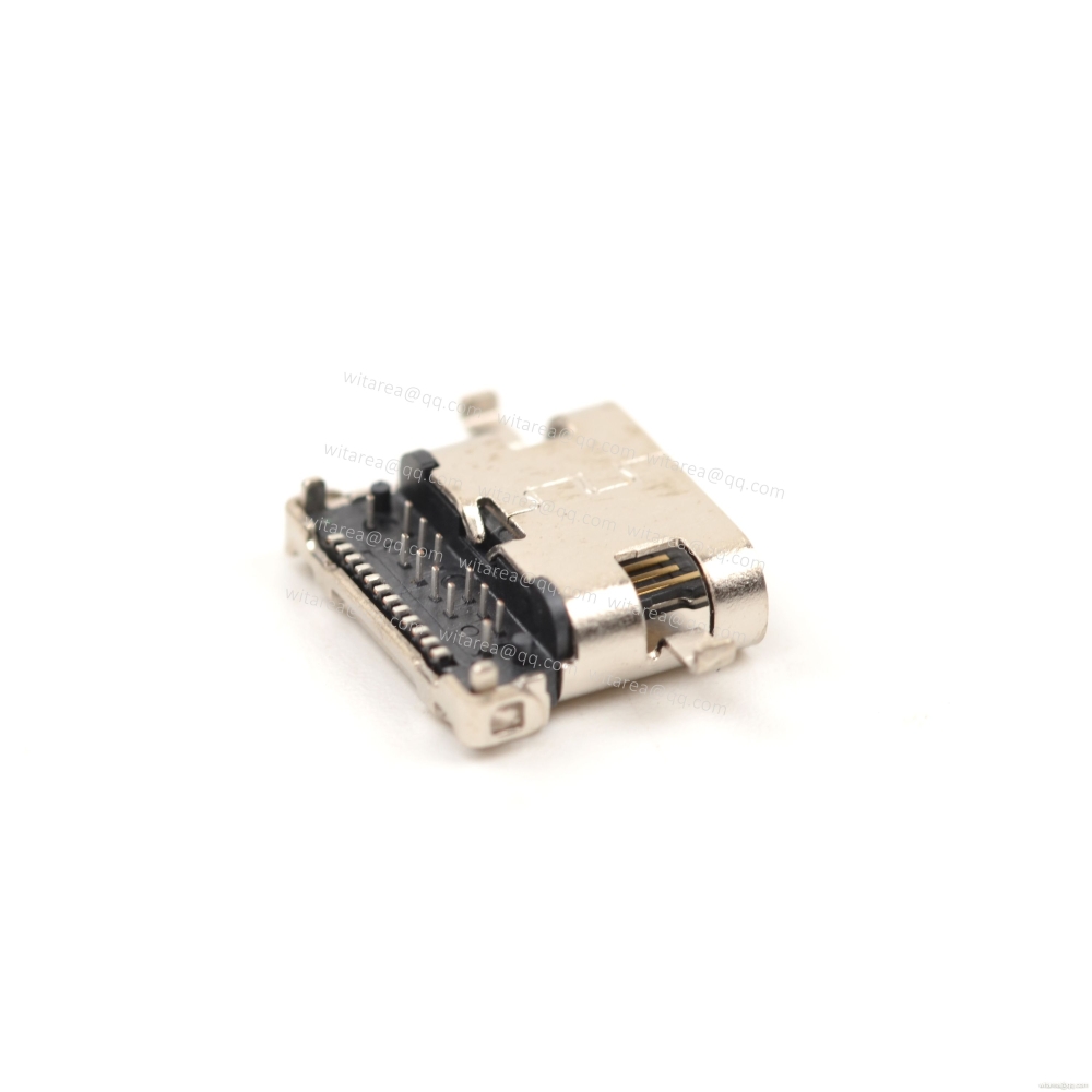 USB3.1 TYPE C 24P MID-MOUNT DIP+SMT RECEPTACLE,CH=0.32MM,L=8.65MM